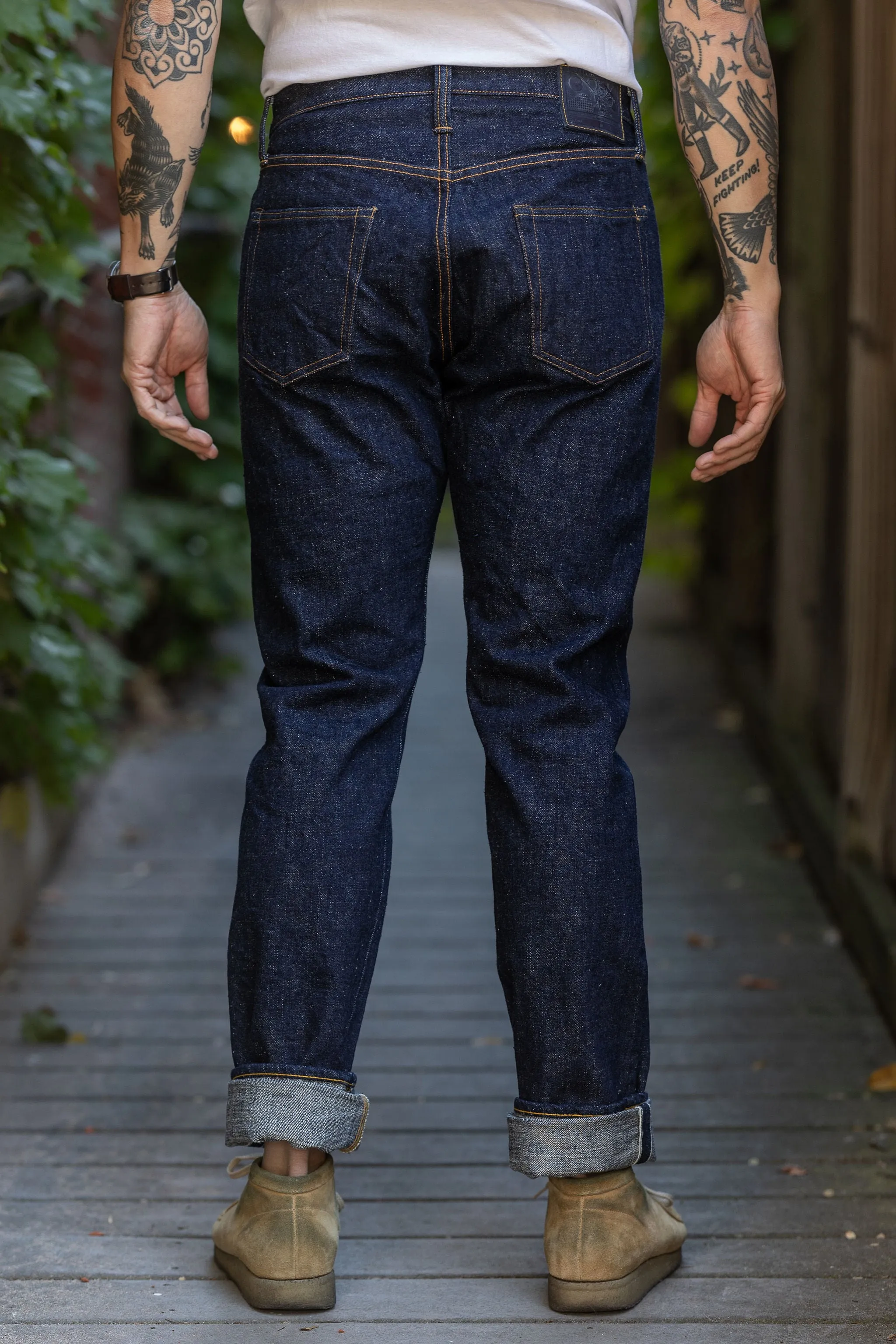 Samurai S211AX Ai Benkei - 18oz Natural Indigo Relaxed Tapered Denim sold by Franklin and Poe product image thumbnail 3