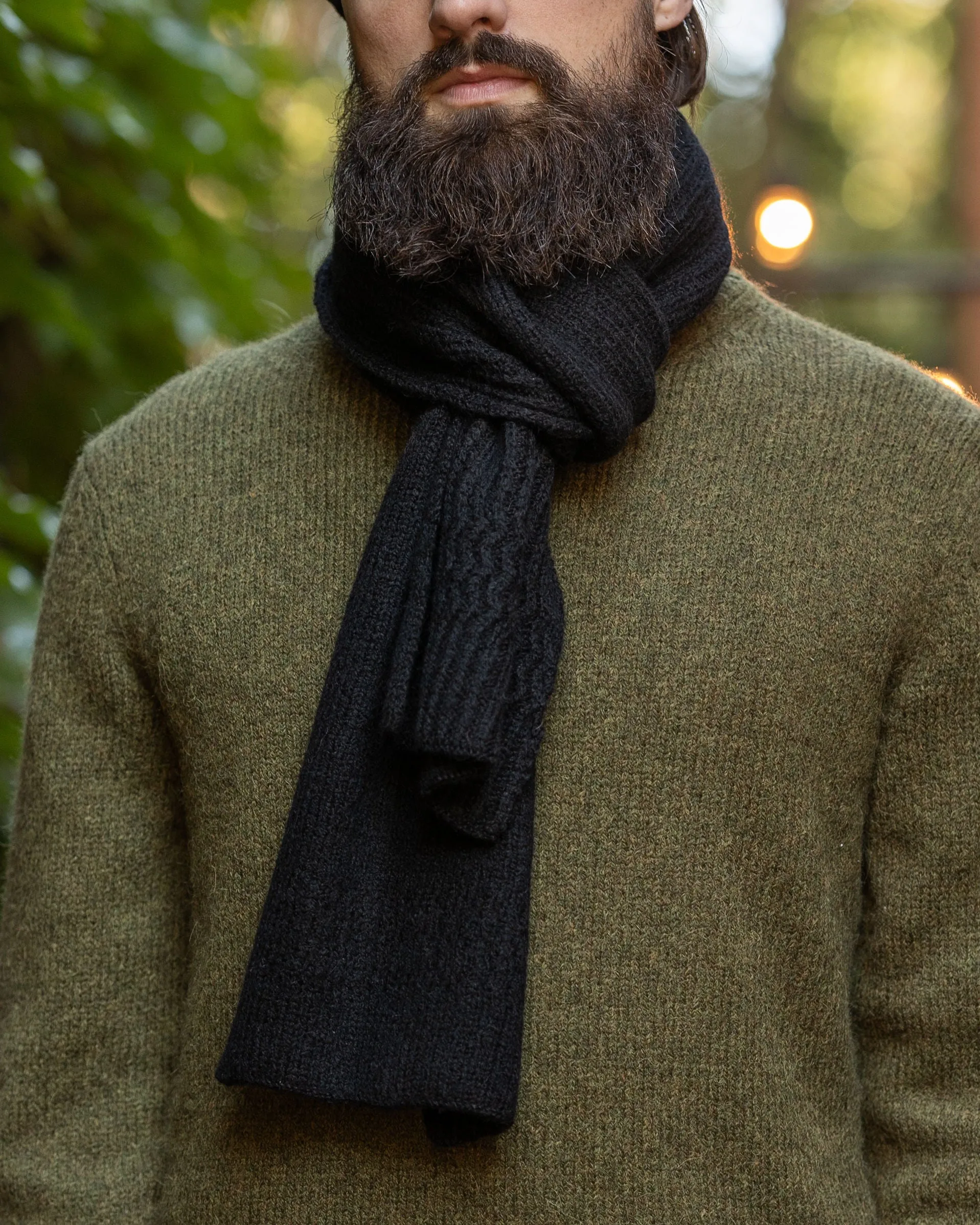 3sixteen Alpaca Rib Scarf - Black sold by Franklin and Poe product image thumbnail 3