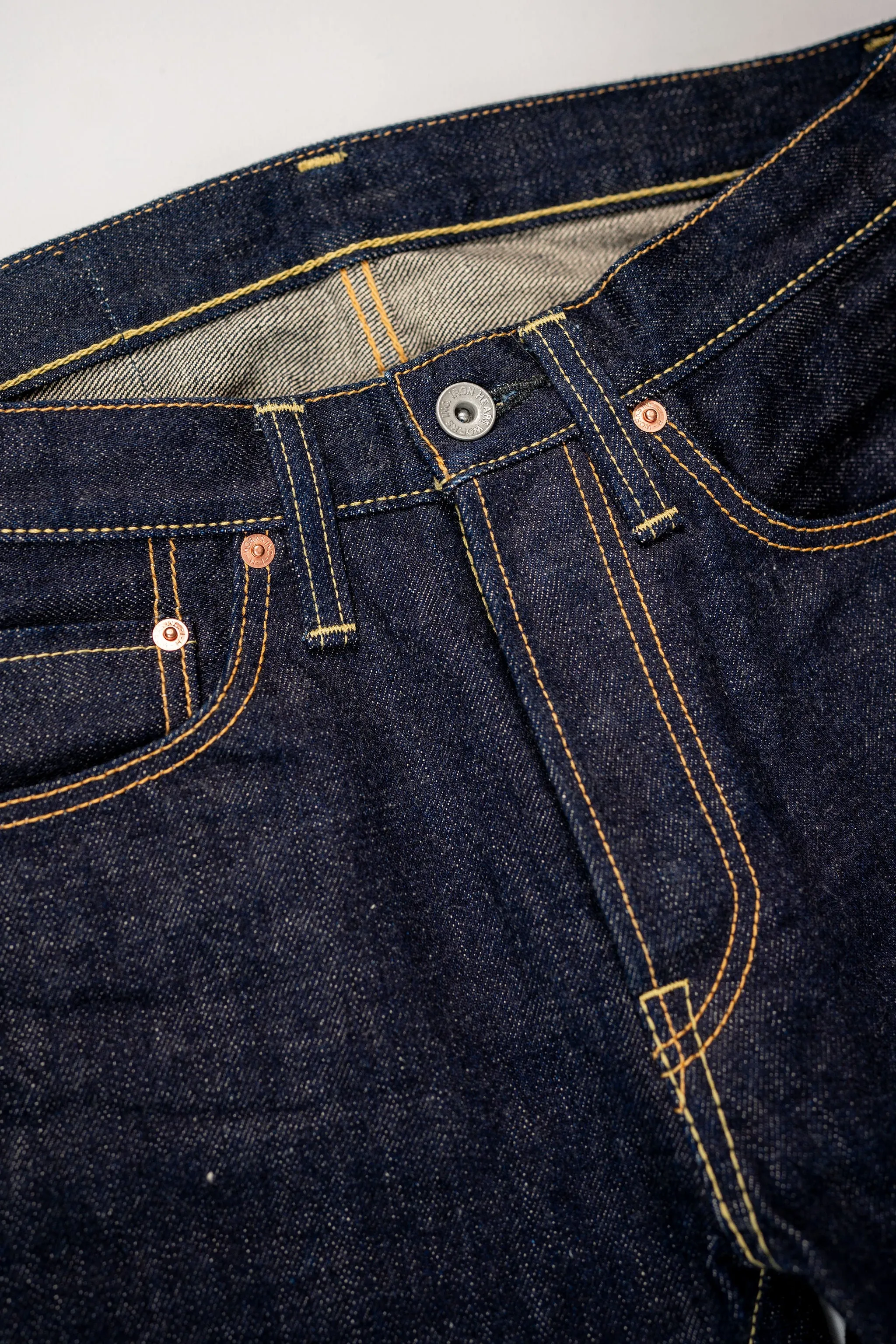 Iron Heart IH-555S-18 18oz Vintage Selvedge Denim Super Slim Cut Jeans - Indigo sold by Franklin and Poe product image thumbnail 5