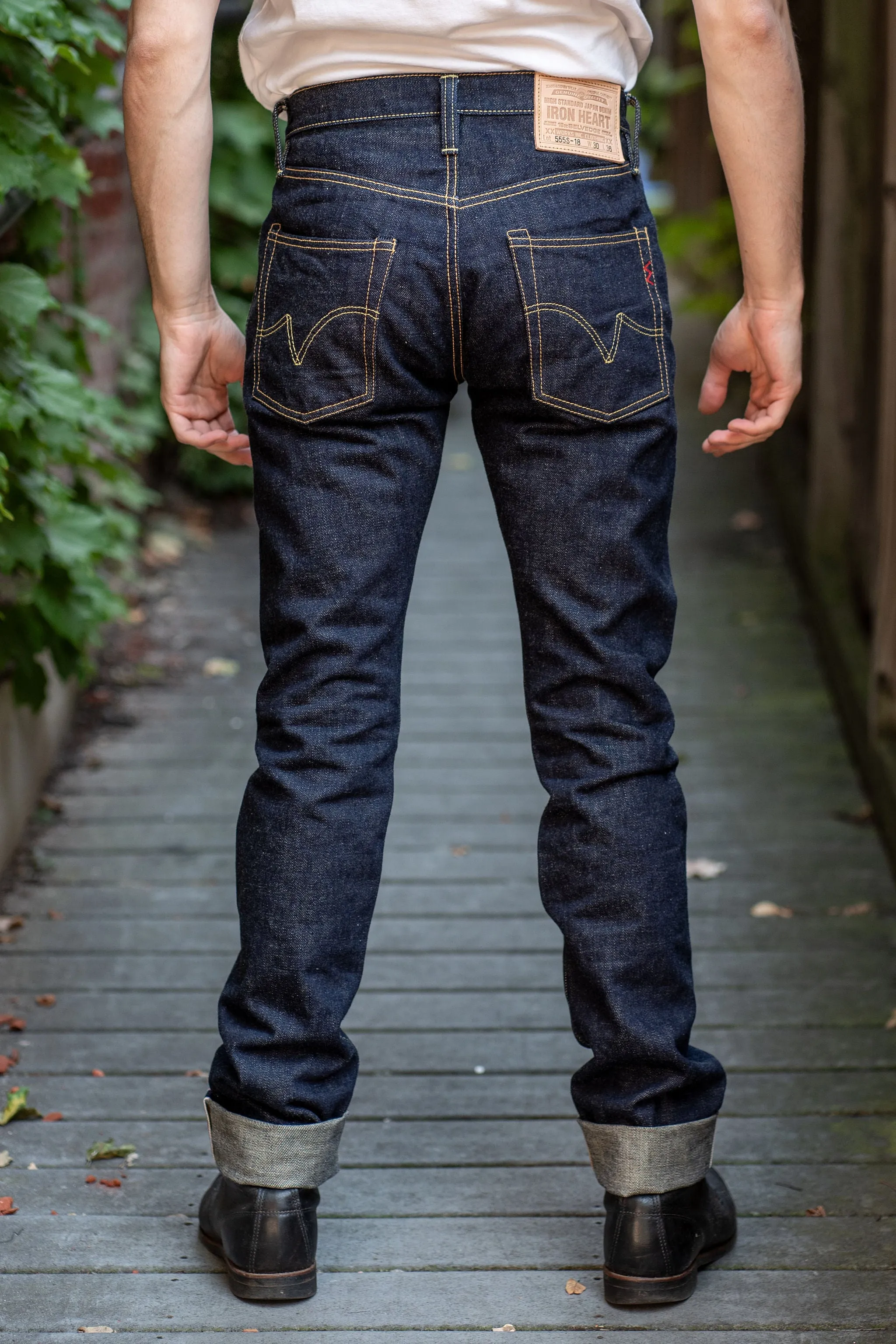 Iron Heart IH-555S-18 18oz Vintage Selvedge Denim Super Slim Cut Jeans - Indigo sold by Franklin and Poe product image thumbnail 3