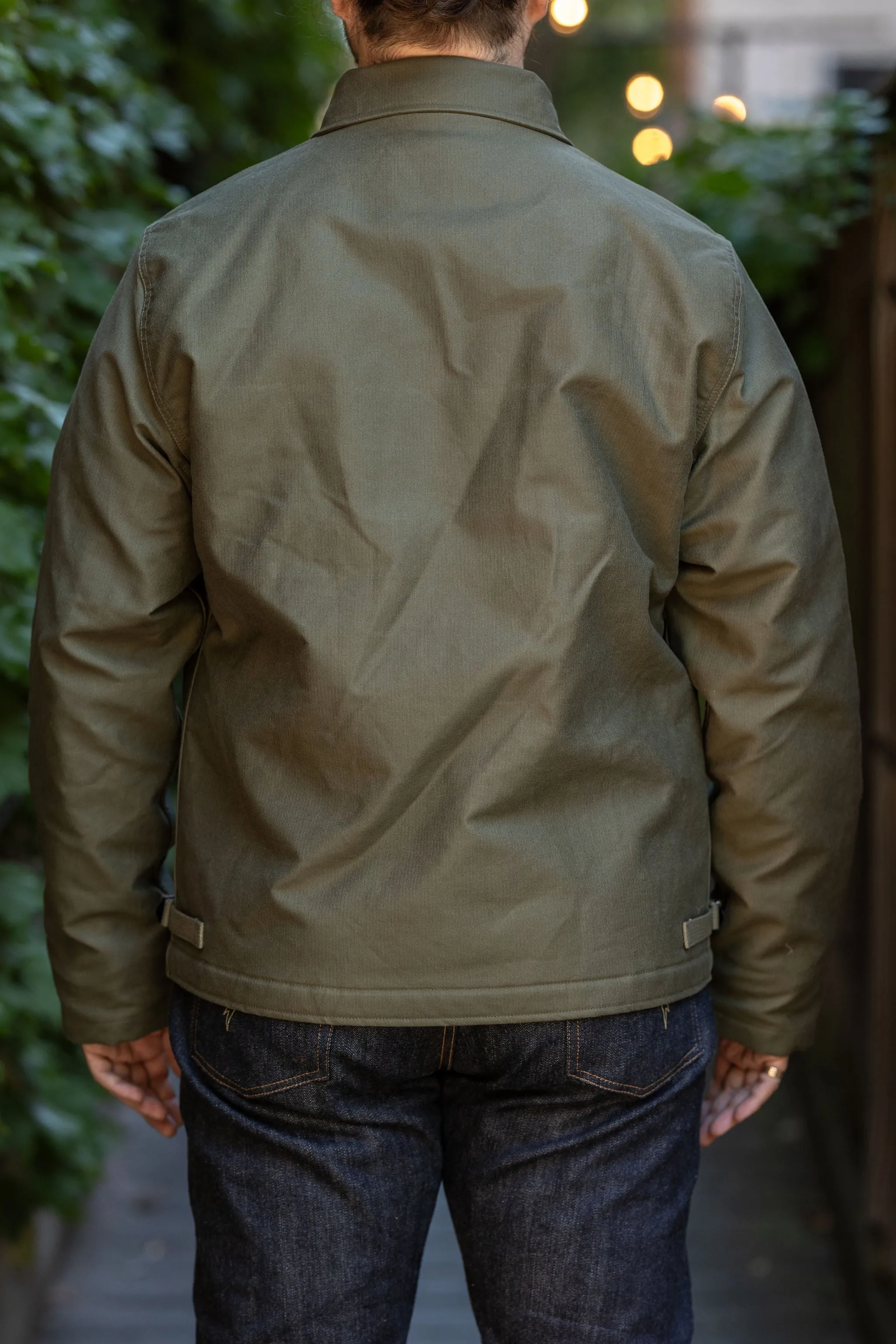 Iron Heart IHM-45-GRN Oiled Whipcord A2 Deck Jacket - Army Green sold by Franklin and Poe product image thumbnail 3