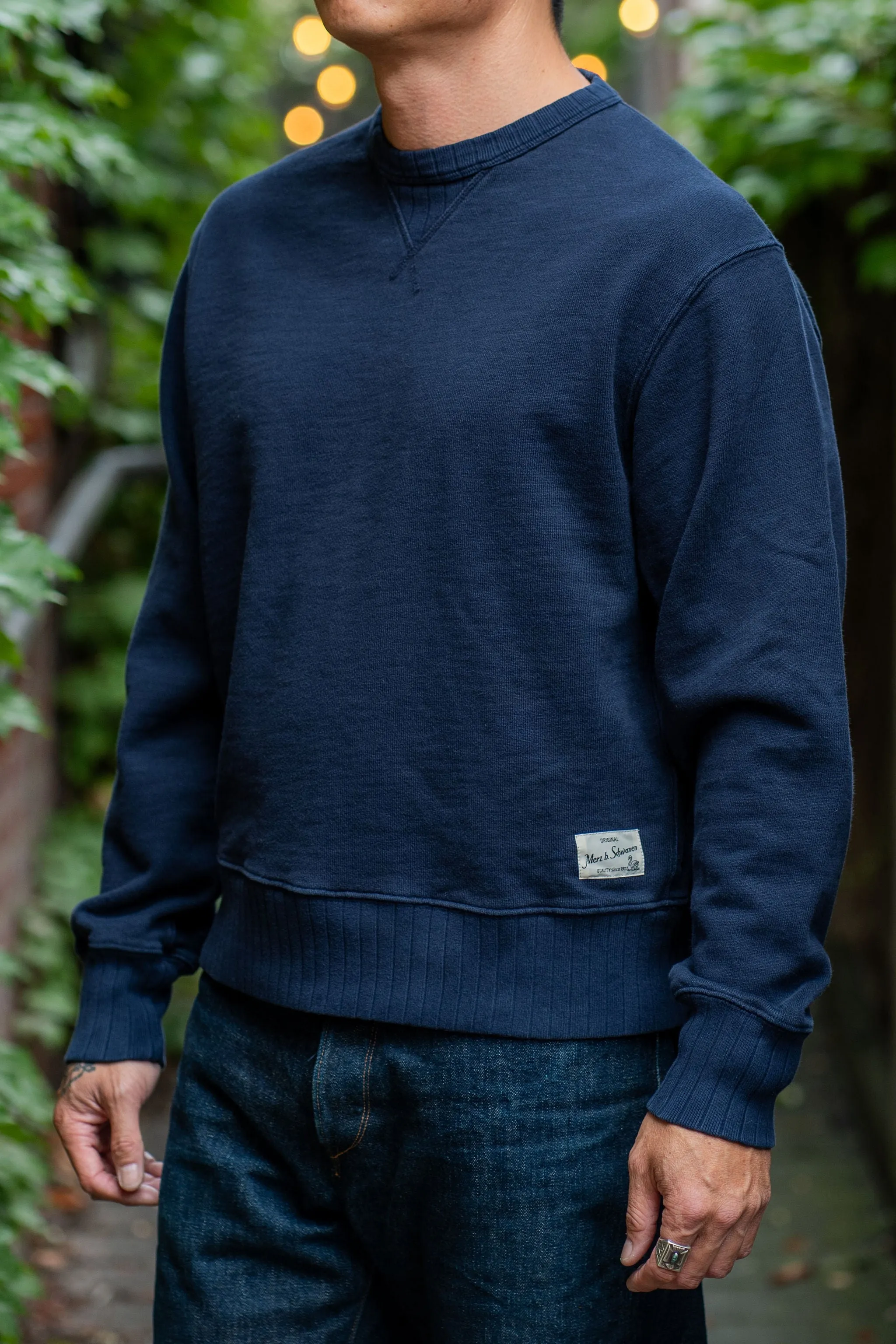 Merz b. Schwanen RFC01 Good Basics 19oz Relaxed Fit Sweatshirt - Dark Navy sold by Franklin and Poe product image thumbnail 2