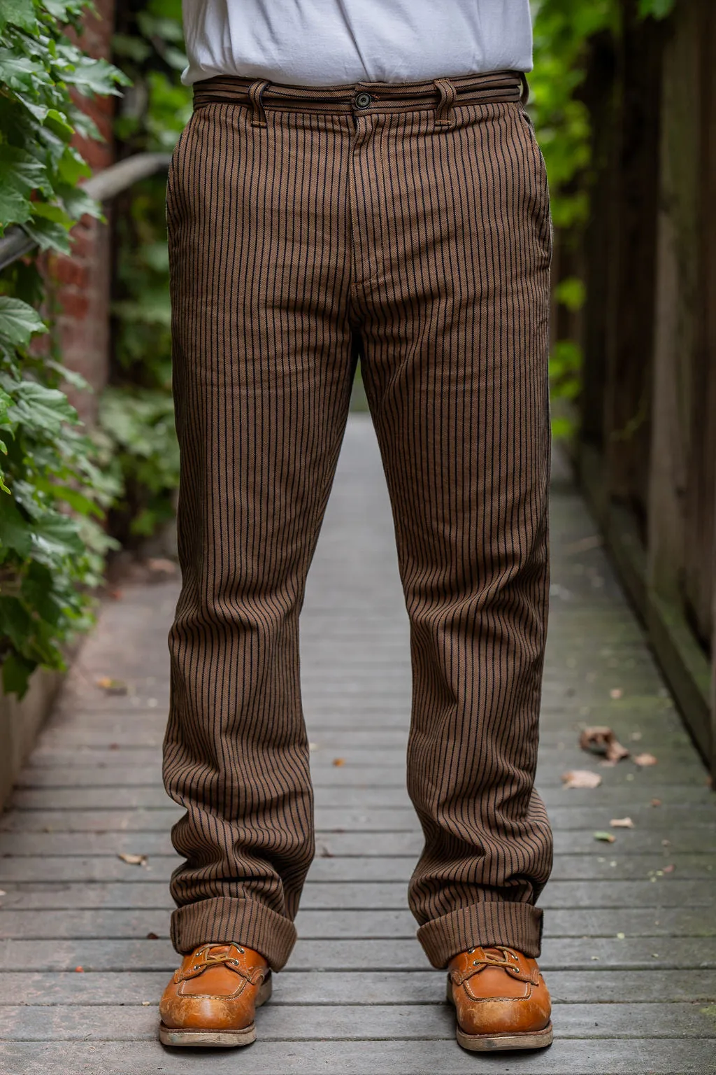 Freenote Cloth Deck Pant - Brown Herringbone Dobby sold by Franklin and Poe