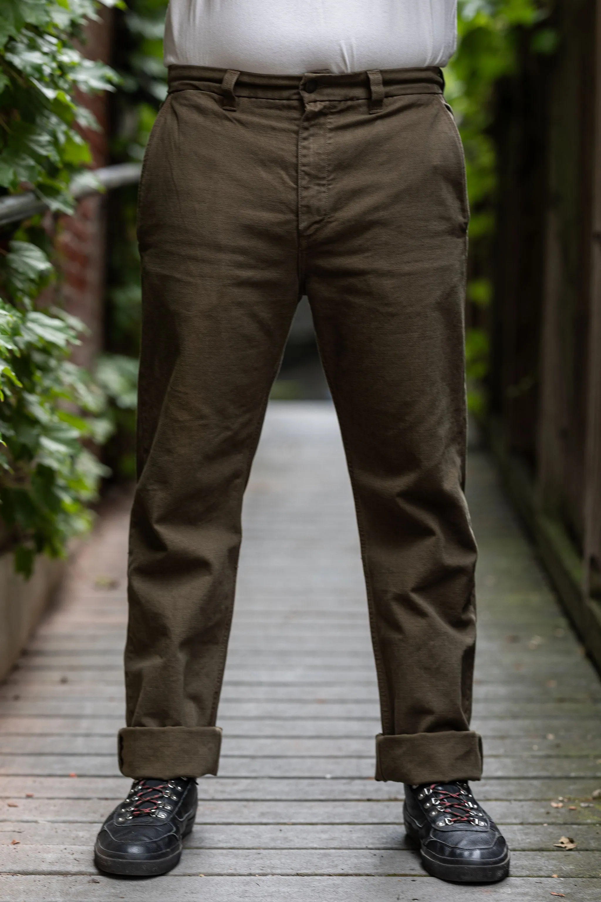 Freenote Cloth Deck Pant - 14oz Slub Army sold by Franklin and Poe