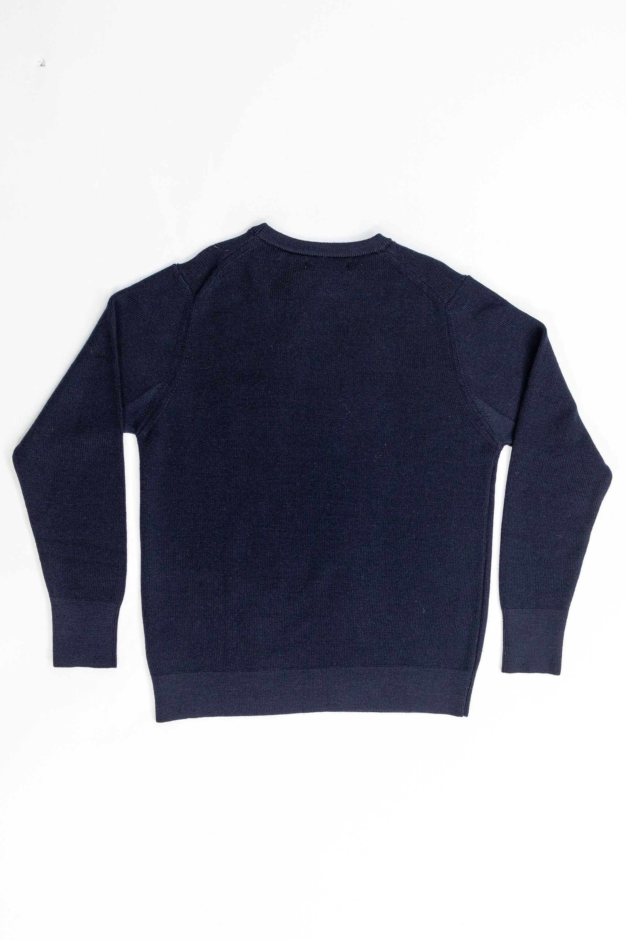 Merz b. Schwanen MWCC01 Pullover Merino Ribbed Structure - Dark Navy sold by Franklin and Poe product image thumbnail 5