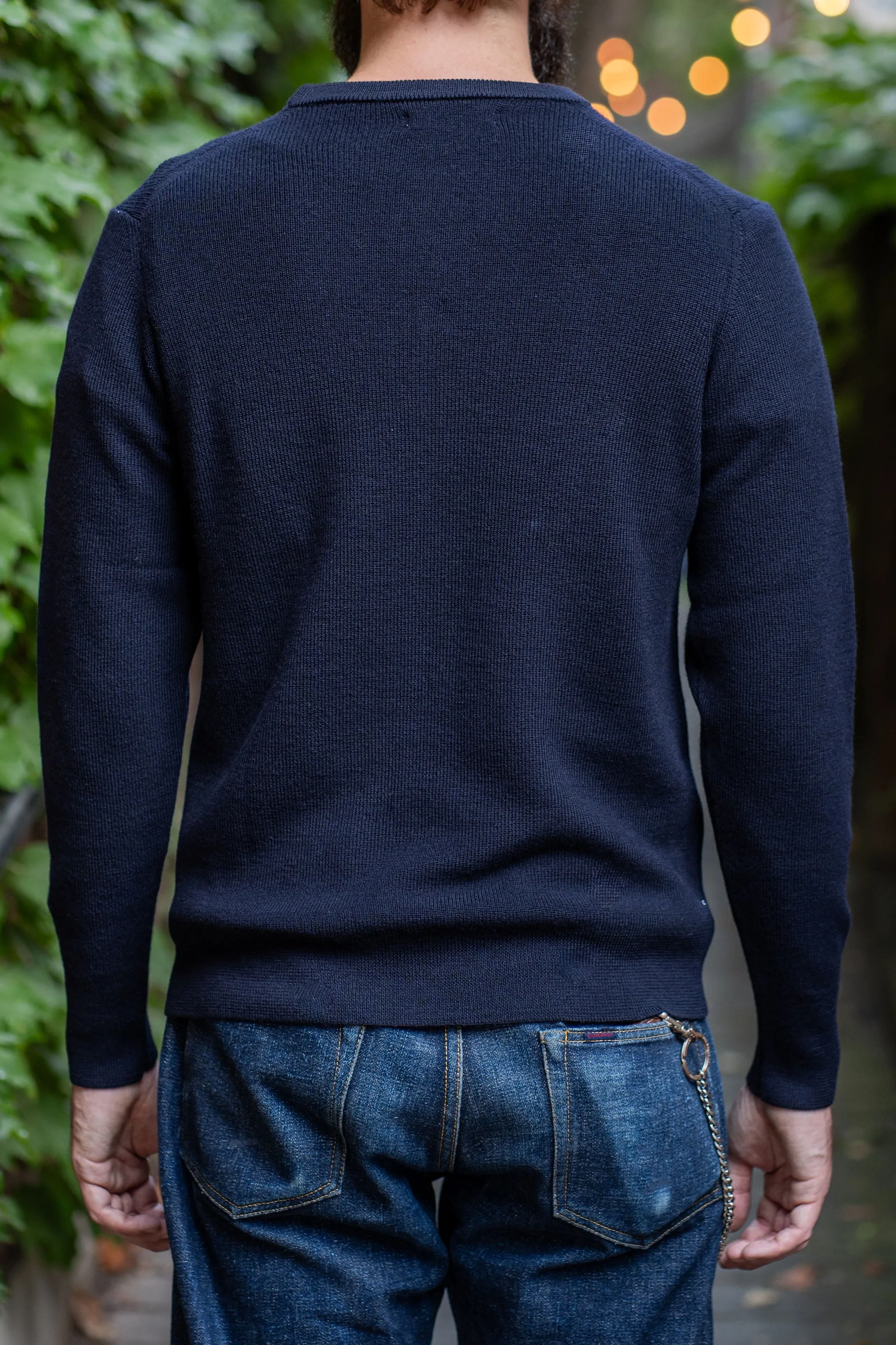 Merz b. Schwanen MWCC01 Pullover Merino Ribbed Structure - Dark Navy sold by Franklin and Poe product image thumbnail 3