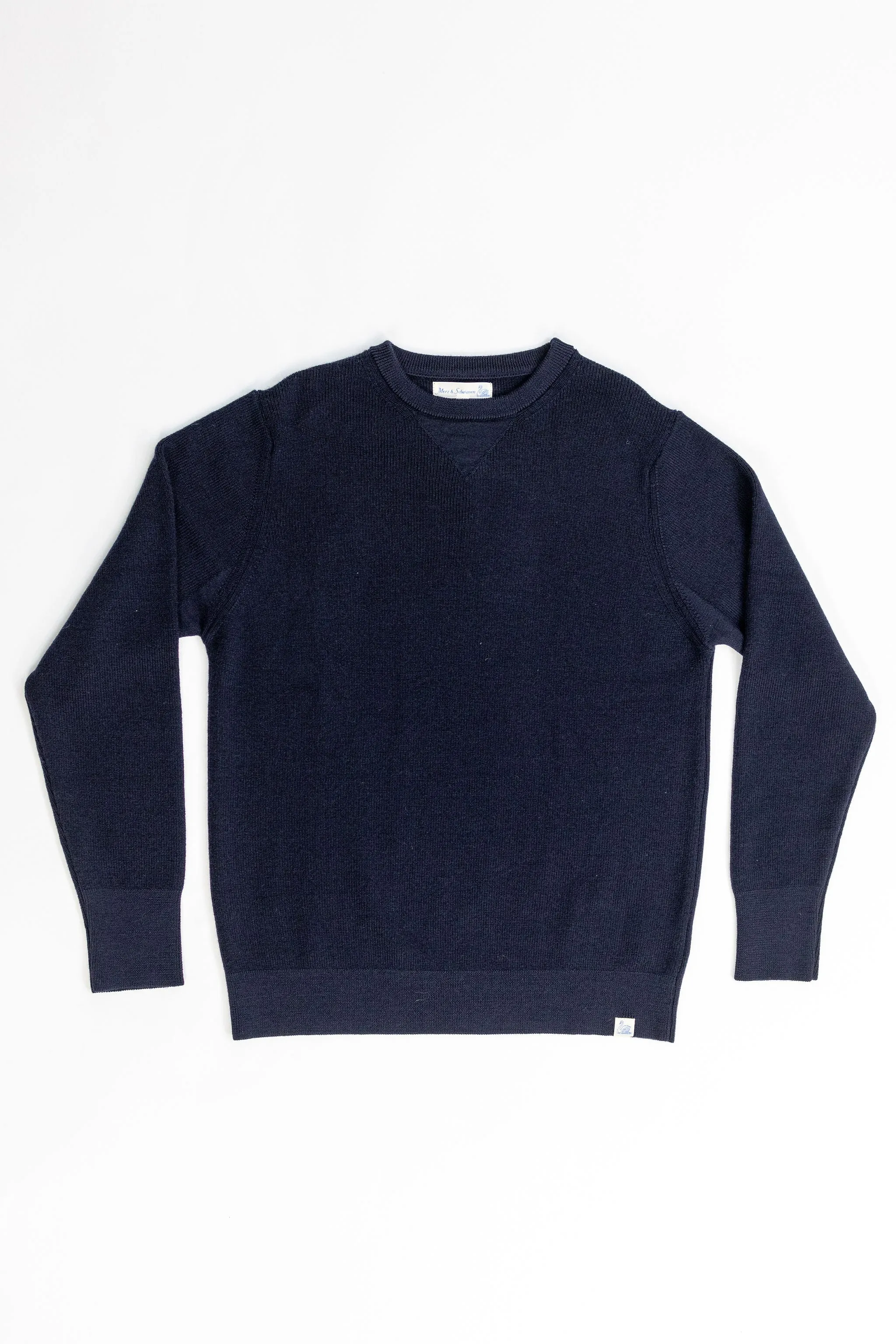 Merz b. Schwanen MWCC01 Pullover Merino Ribbed Structure - Dark Navy sold by Franklin and Poe product image thumbnail 4