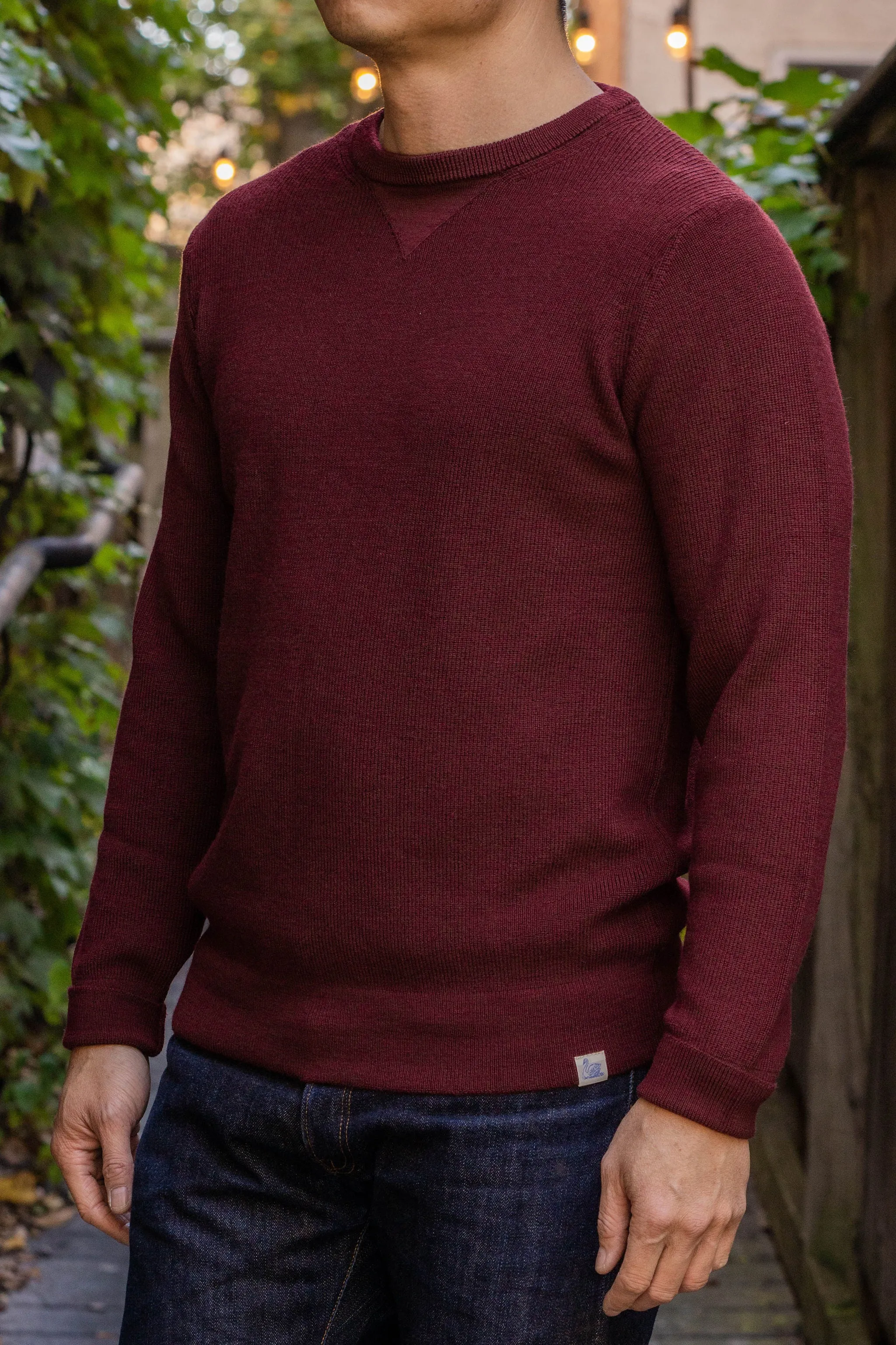 Merz b. Schwanen MWCC01 Pullover Merino Ribbed Structure - Burgundy sold by Franklin and Poe product image thumbnail 2