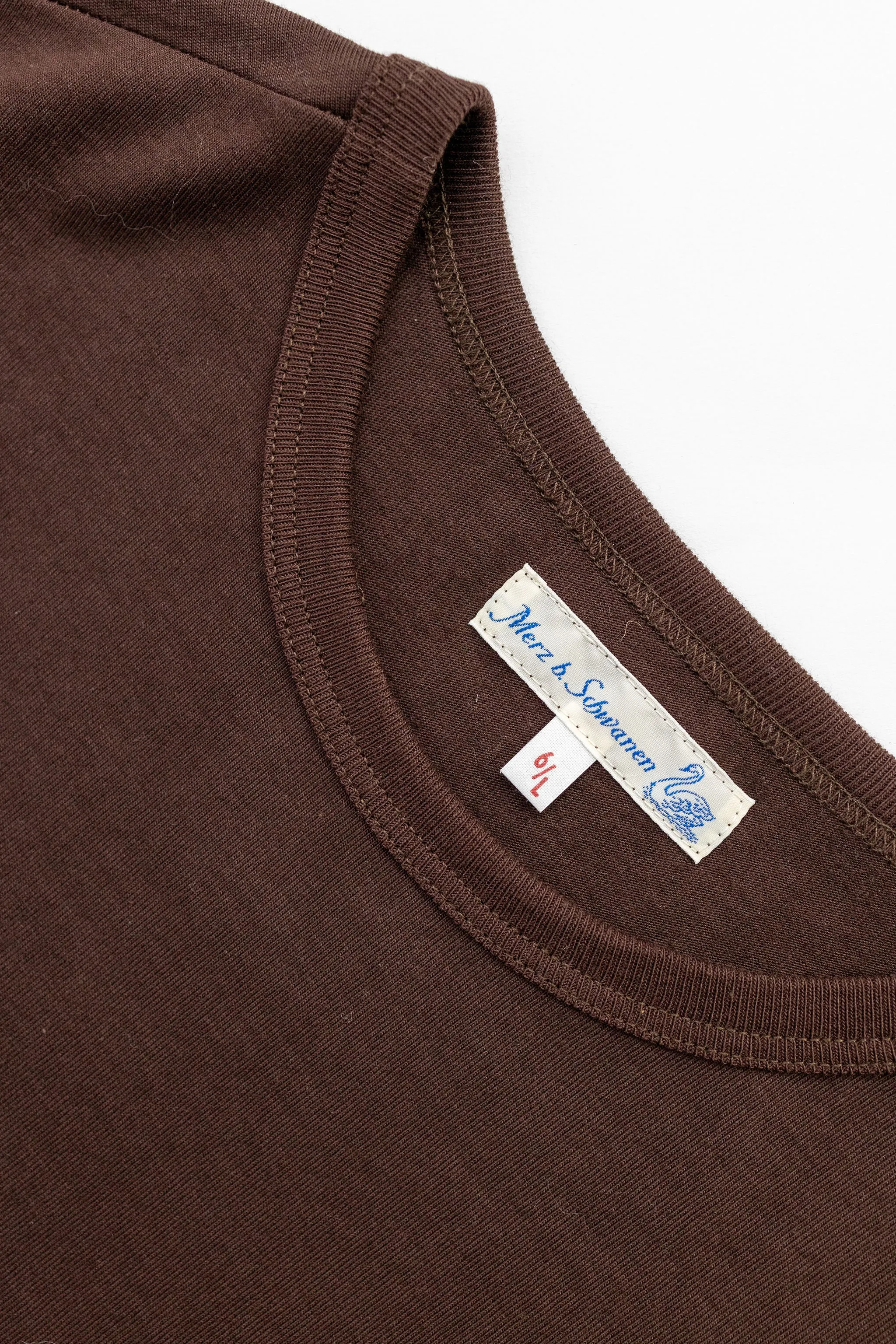 Merz b. Schwanen 215 Classic Crew Neck T-Shirt - Coffee sold by Franklin and Poe product image thumbnail 5