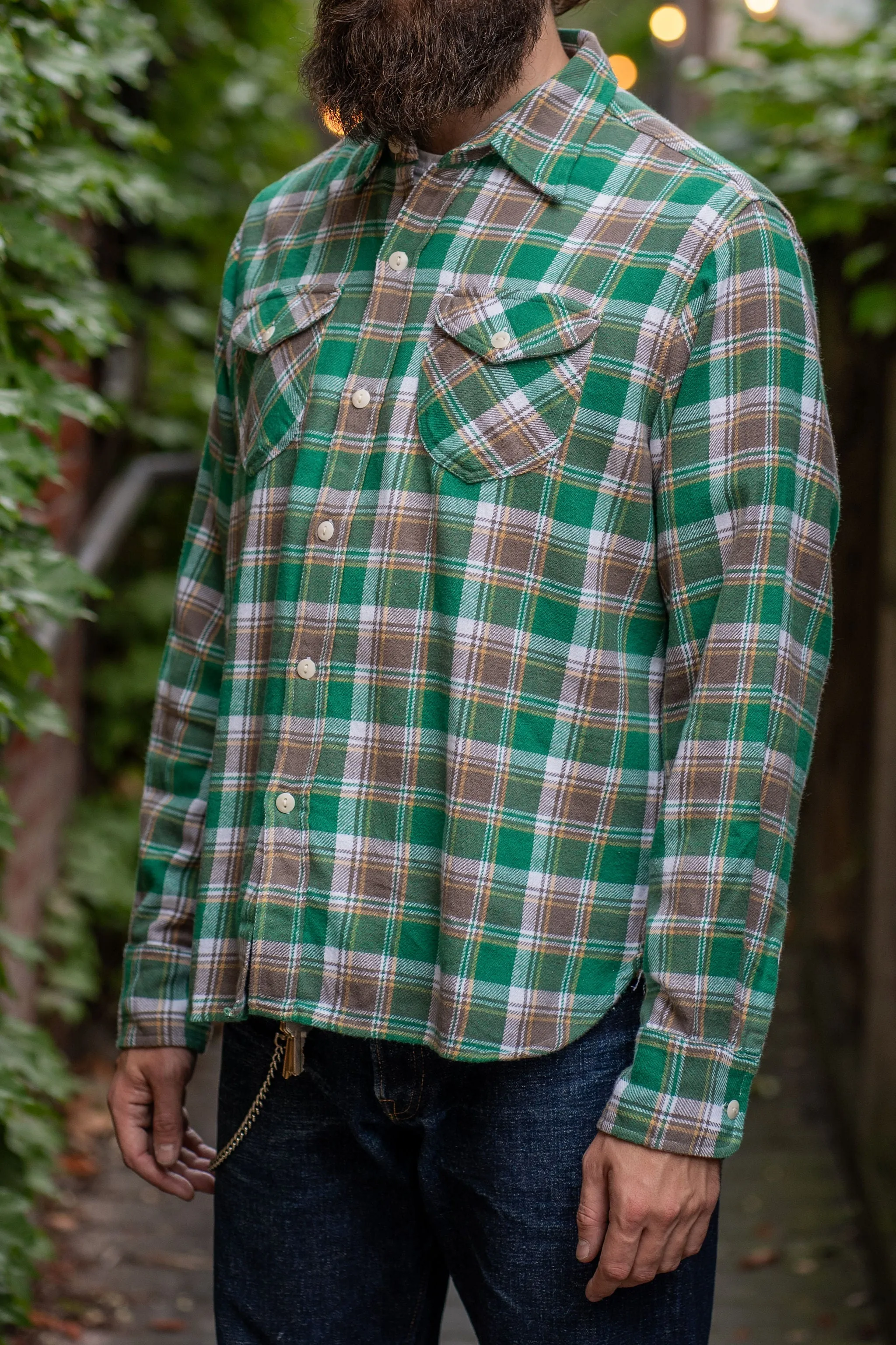 Wythe Washed Flannel Workshirt - Spring Pastures sold by Franklin and Poe product image thumbnail 2