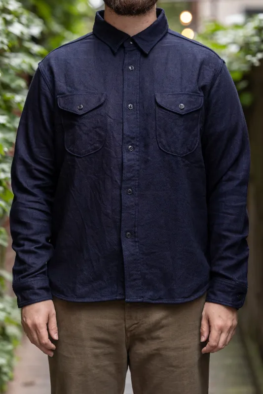 UES 501655 Heavy Flannel Shirt - Indigo sold by Franklin and Poe