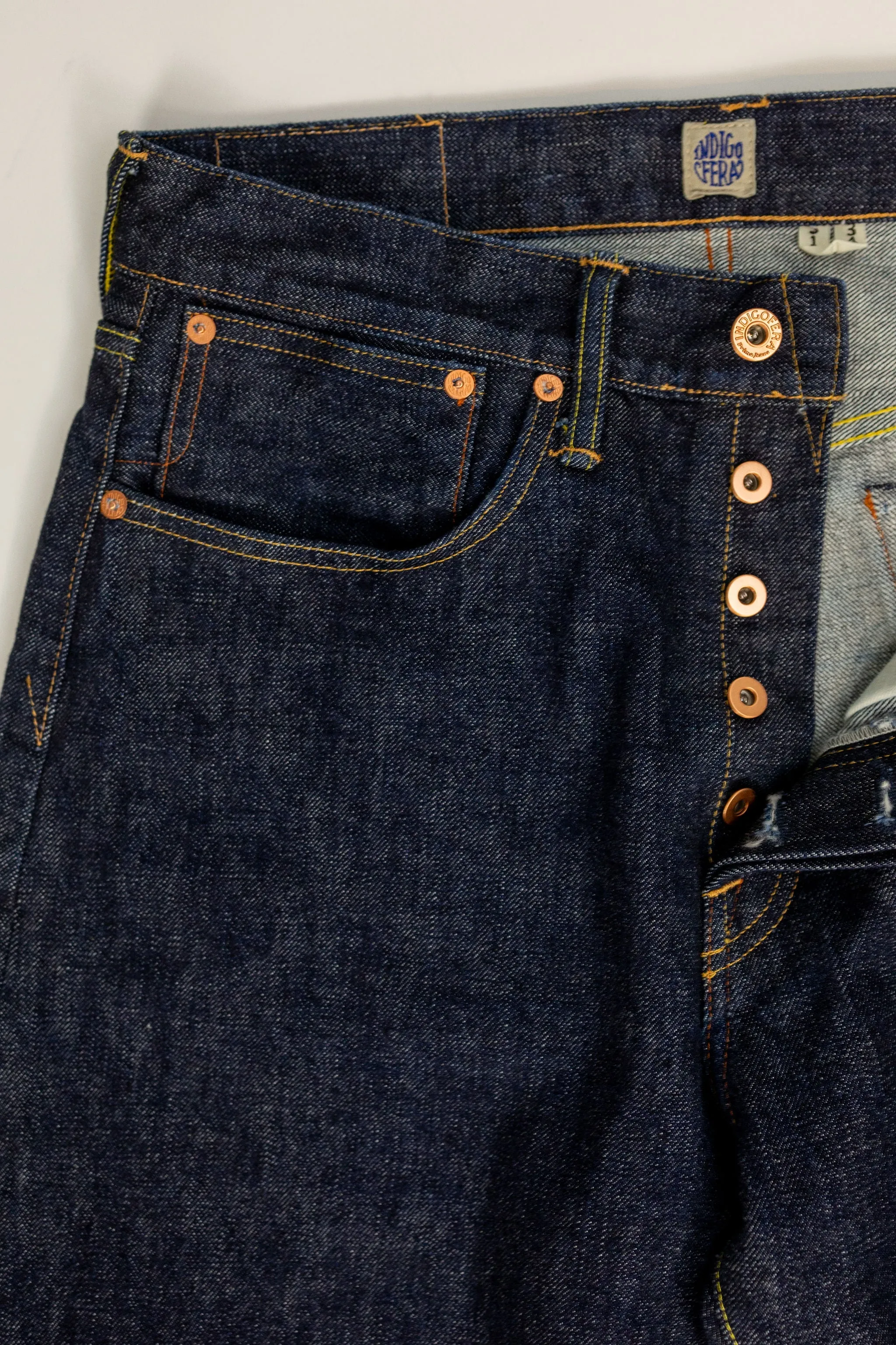 Indigofera x Franklin & Poe 8th Anniversary Kirk - 18oz Shiroyama Selvedge Denim sold by Franklin and Poe product image thumbnail 5