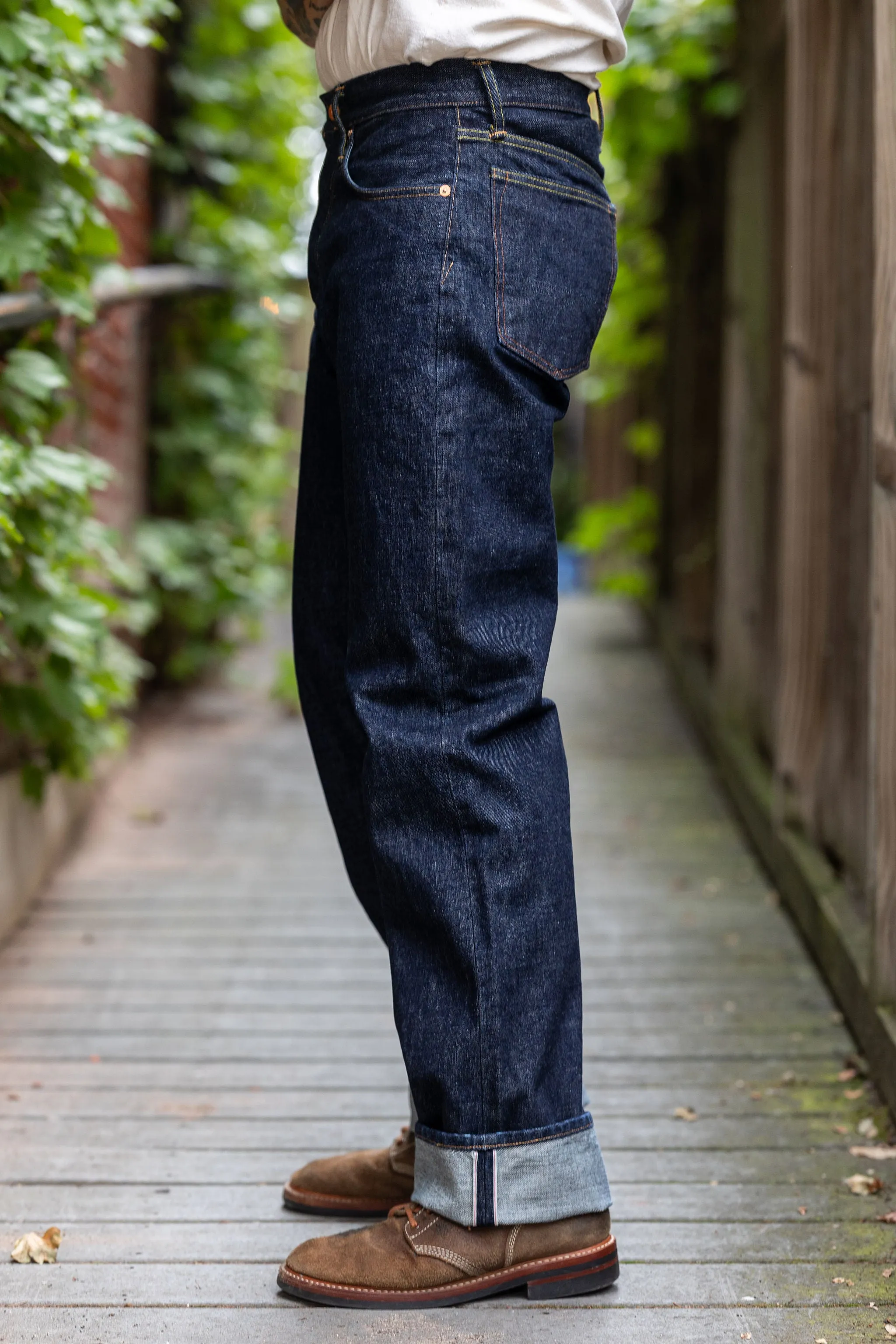 Indigofera x Franklin & Poe 8th Anniversary Kirk - 18oz Shiroyama Selvedge Denim sold by Franklin and Poe product image thumbnail 2