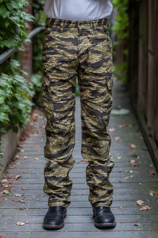 Iron Heart IH-737-TSC Satin Camouflage Cargo Pants - Tiger Stripe sold by Franklin and Poe