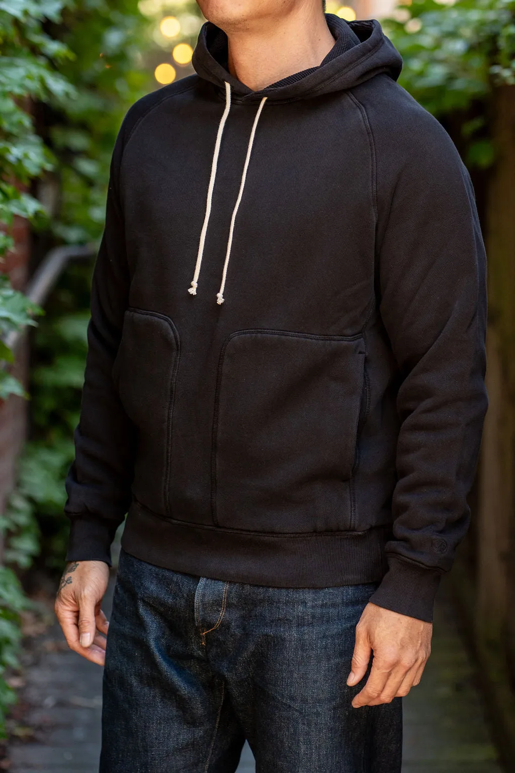 Knickerbocker Double Face Waffle Hoodie - Black sold by Franklin and Poe product image thumbnail 2