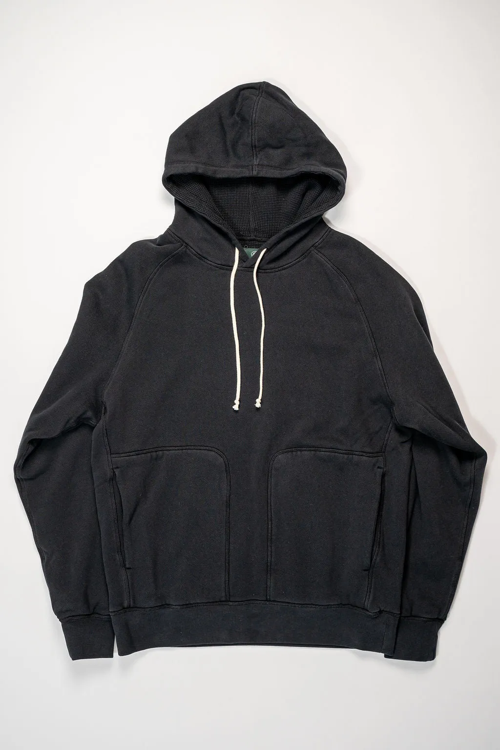 Knickerbocker Double Face Waffle Hoodie - Black sold by Franklin and Poe product image thumbnail 4