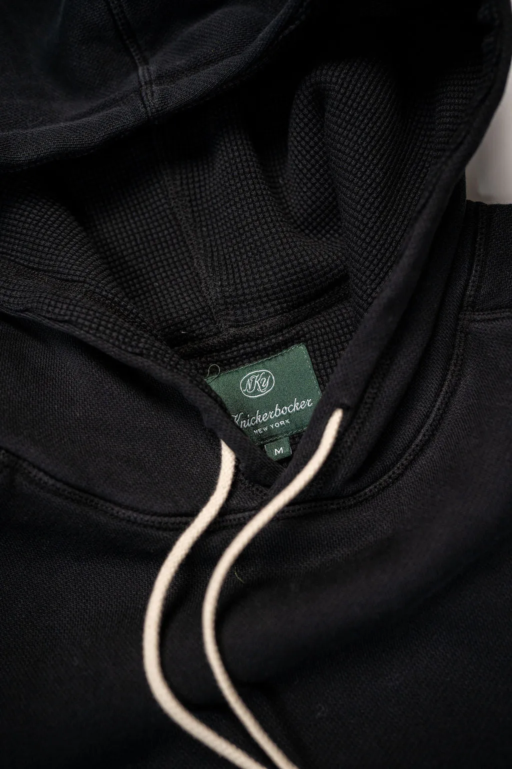 Knickerbocker Double Face Waffle Hoodie - Black sold by Franklin and Poe product image thumbnail 5