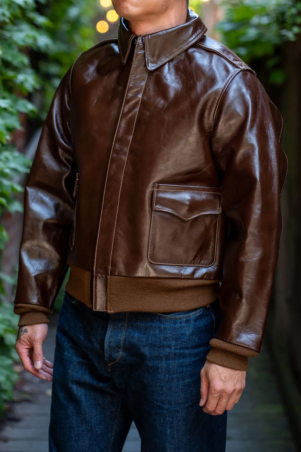 Buzz Rickson's BR80593 Type A-2 “Contract no. w535 AC-23380 Rough Wear Clothing co.” - S/Brown sold by Franklin and Poe product image thumbnail 2
