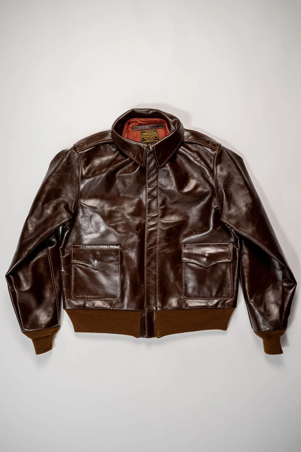 Buzz Rickson's BR80593 Type A-2 “Contract no. w535 AC-23380 Rough Wear Clothing co.” - S/Brown sold by Franklin and Poe product image thumbnail 4