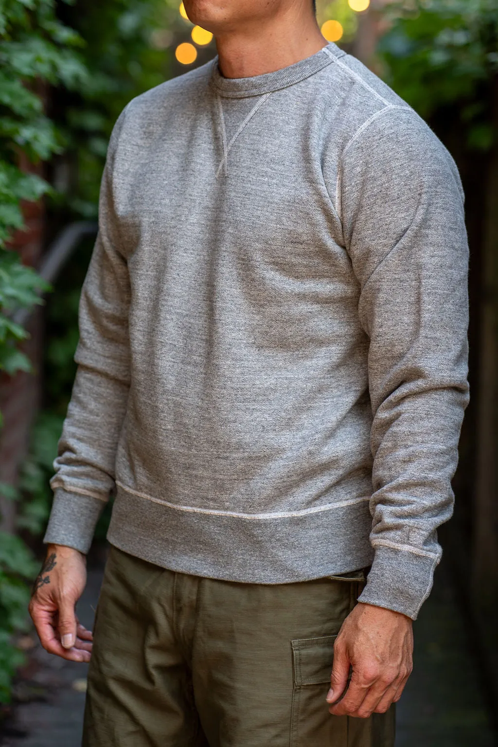 Buzz Rickson's BR65622 Set-in Crew Neck Sweatshirt - Heather Gray sold by Franklin and Poe product image thumbnail 2