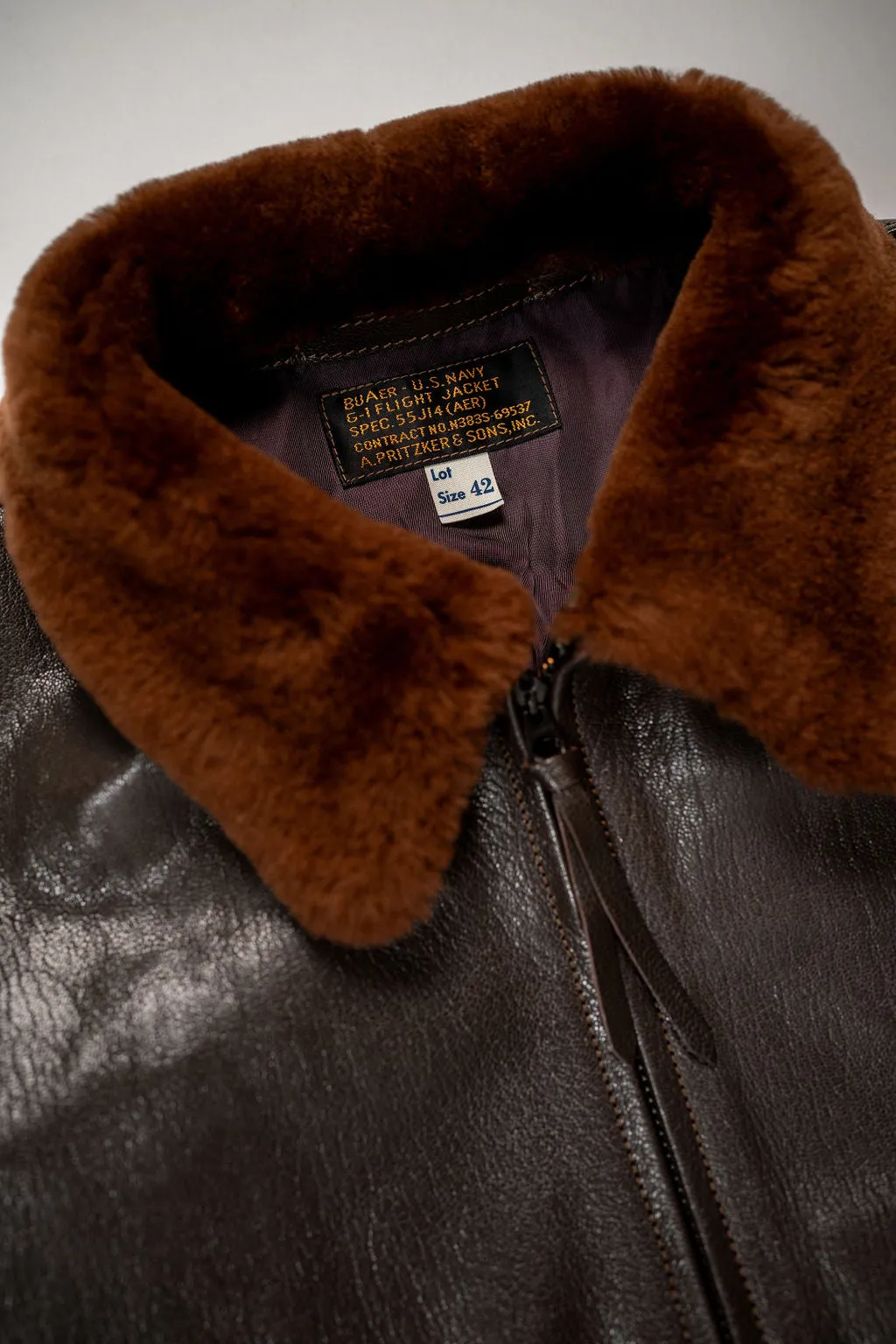 Buzz Rickson's BR80586 Type G-1 “A. Pritzker & Sons, inc.” - Dark Brown sold by Franklin and Poe product image thumbnail 5