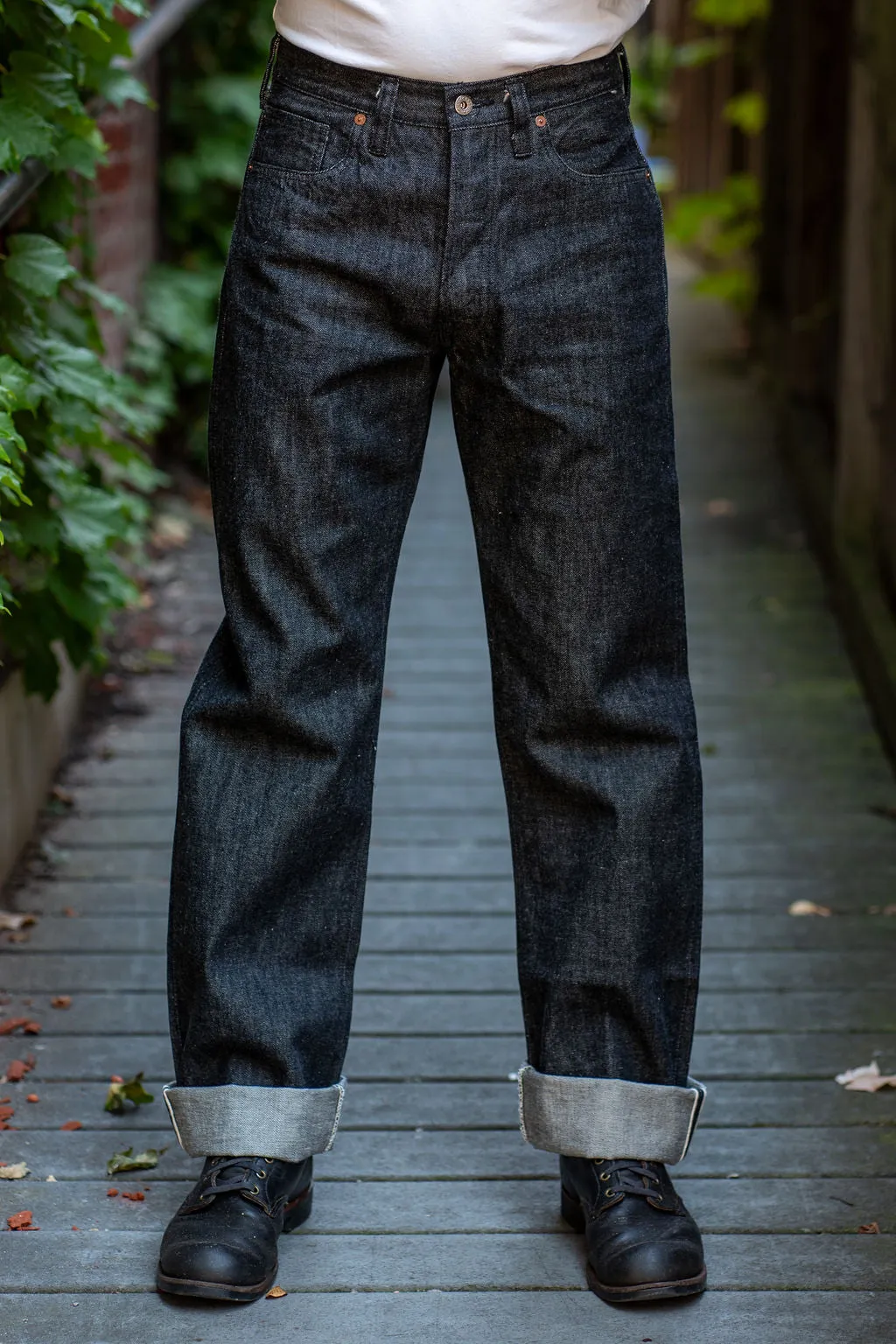 Buzz Rickson's BR43042 World War II Black Denim Waist Overalls - One Wash sold by Franklin and Poe