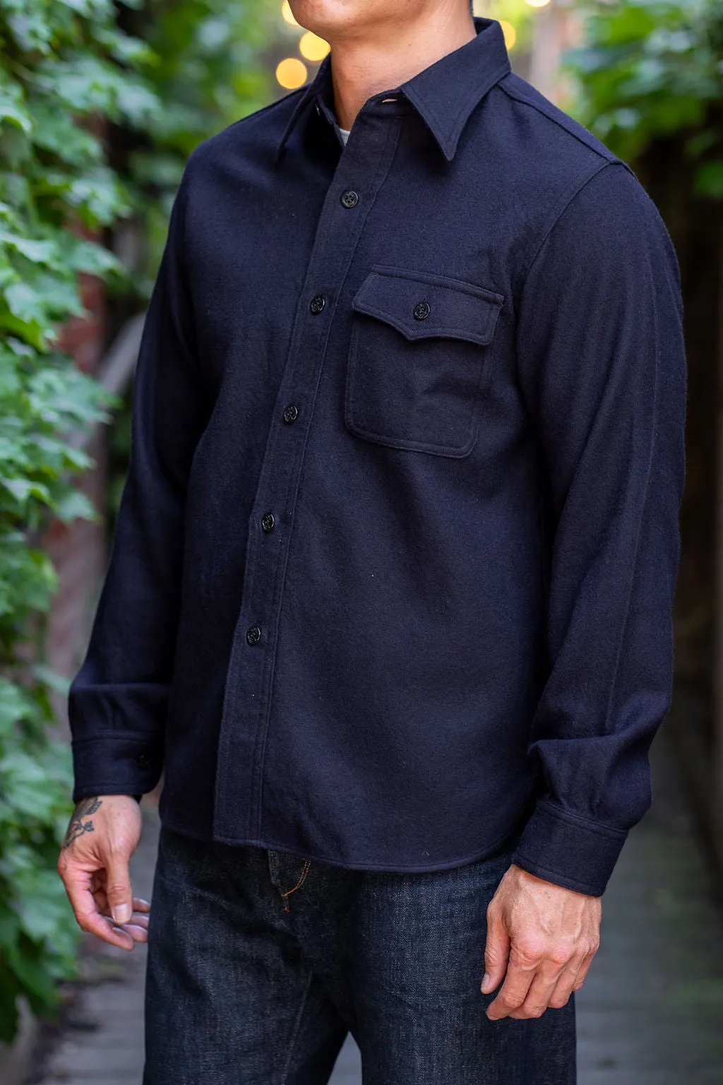 Buzz Rickson's BR24961 C.P.O. Shirt “Naval Clothing Factory” - Navy sold by Franklin and Poe product image thumbnail 2