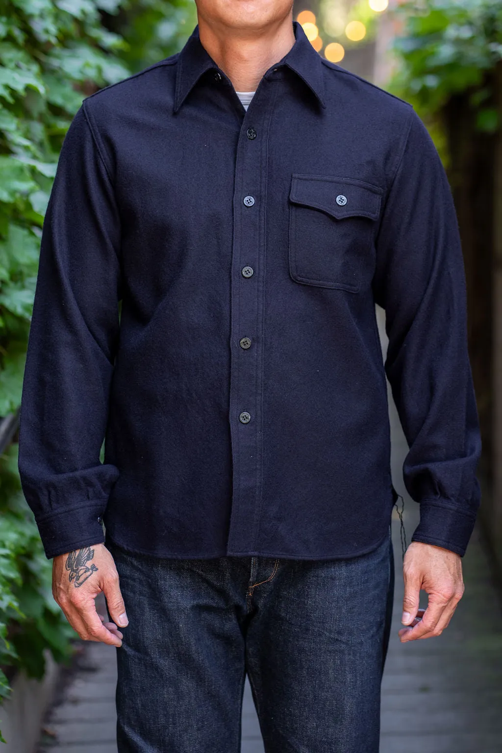 Buzz Rickson's BR24961 C.P.O. Shirt “Naval Clothing Factory” - Navy sold by Franklin and Poe