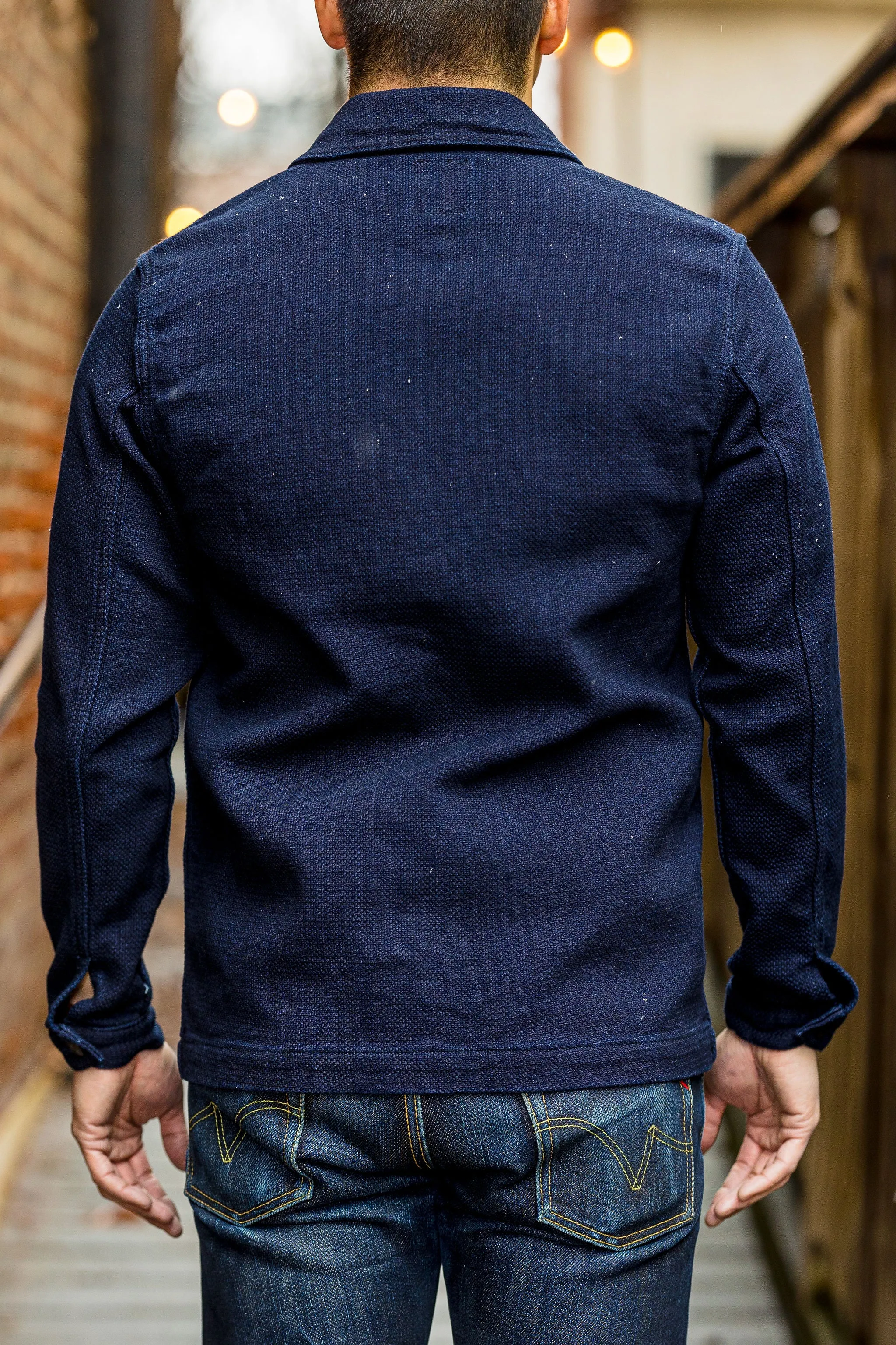 Momotaro 03-042 Indigo Dobby Coverall sold by Franklin and Poe product image thumbnail 3