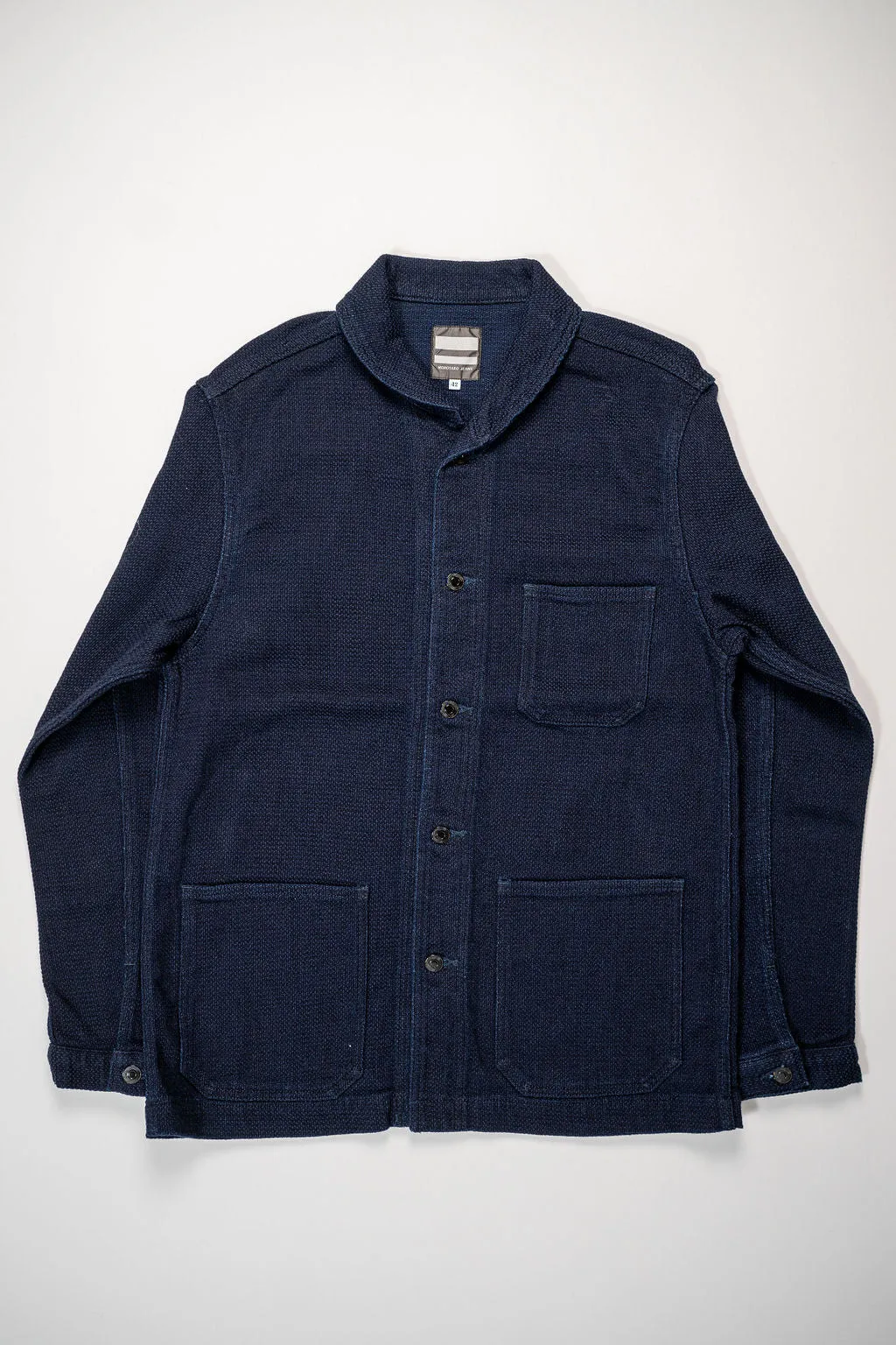 Momotaro 03-042 Indigo Dobby Coverall sold by Franklin and Poe product image thumbnail 4