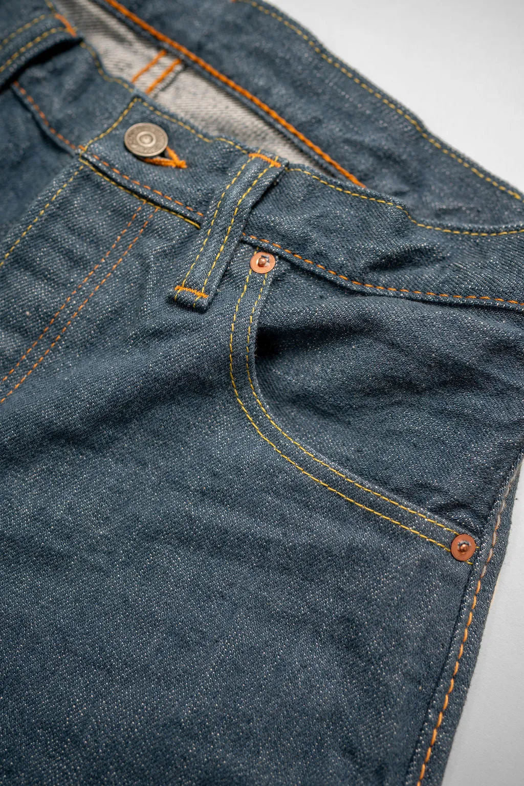 Pure Blue Japan SMBL-019 Relaxed Taper - 14oz Smoky Blue Denim sold by Franklin and Poe product image thumbnail 5