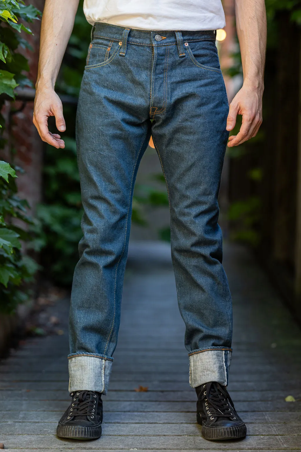 Pure Blue Japan SMBL-019 Relaxed Taper - 14oz Smoky Blue Denim sold by Franklin and Poe