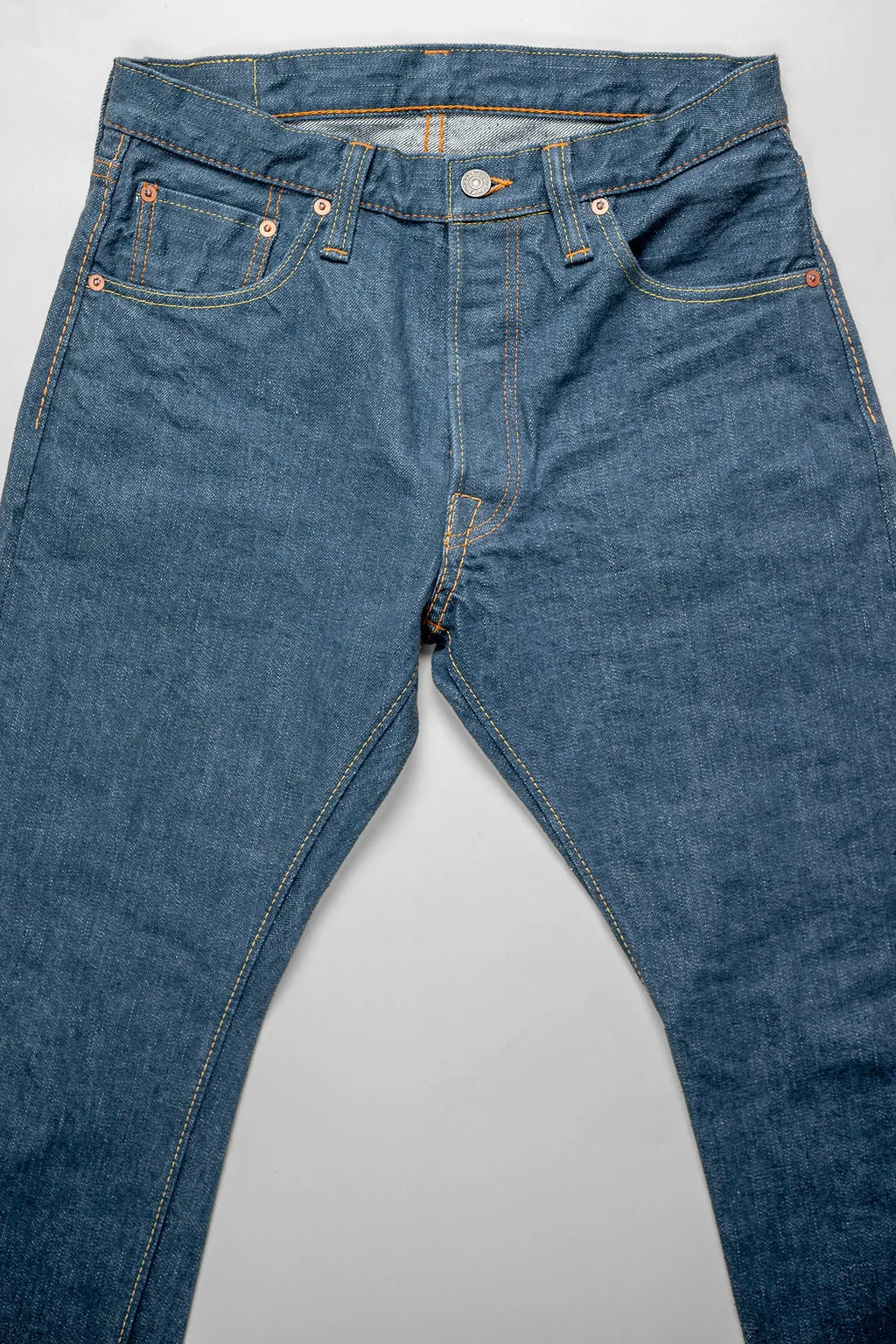 Pure Blue Japan SMBL-019 Relaxed Taper - 14oz Smoky Blue Denim sold by Franklin and Poe product image thumbnail 4