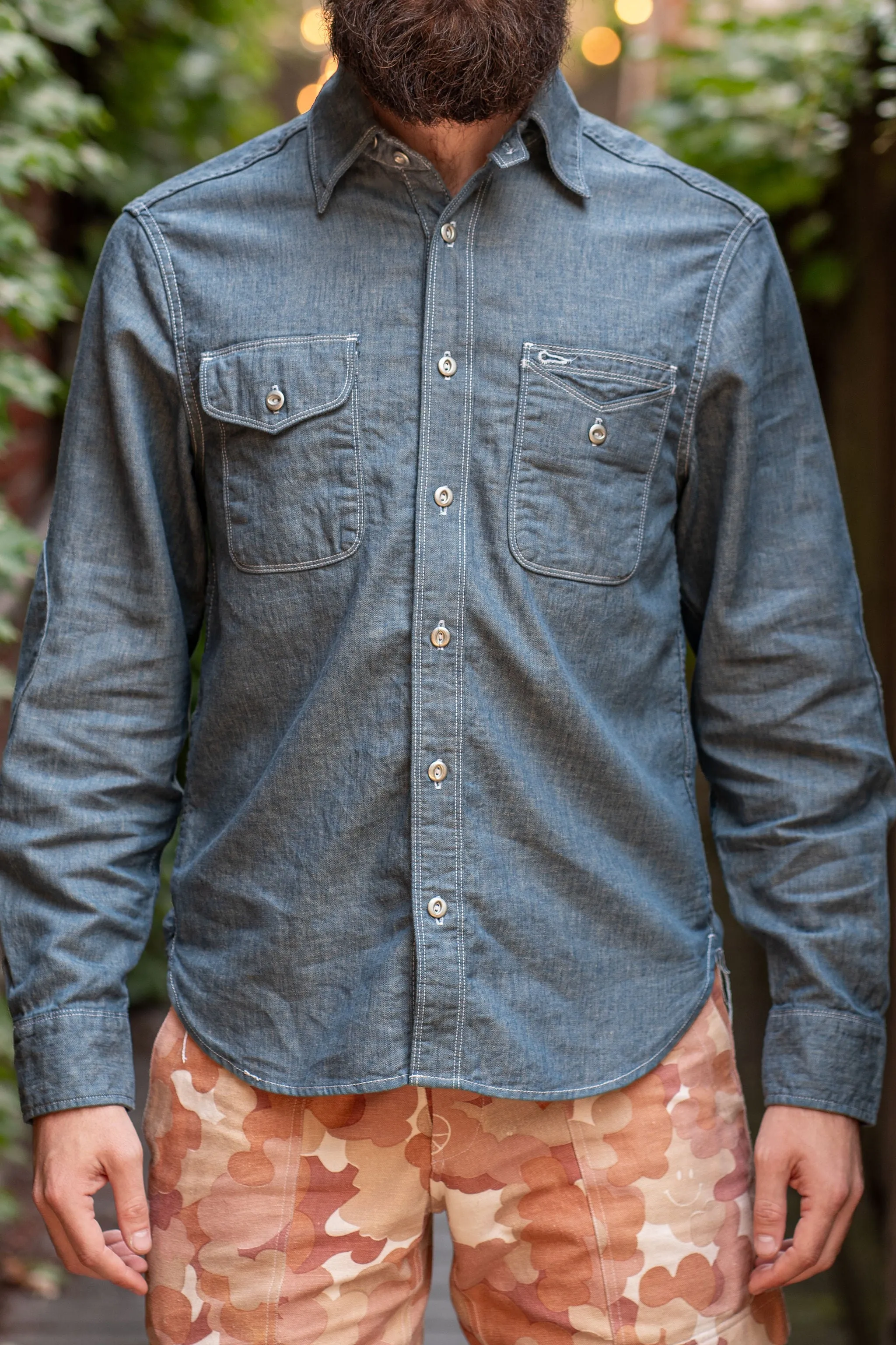 Freenote Cloth Lambert - Herringbone Chambray sold by Franklin and Poe