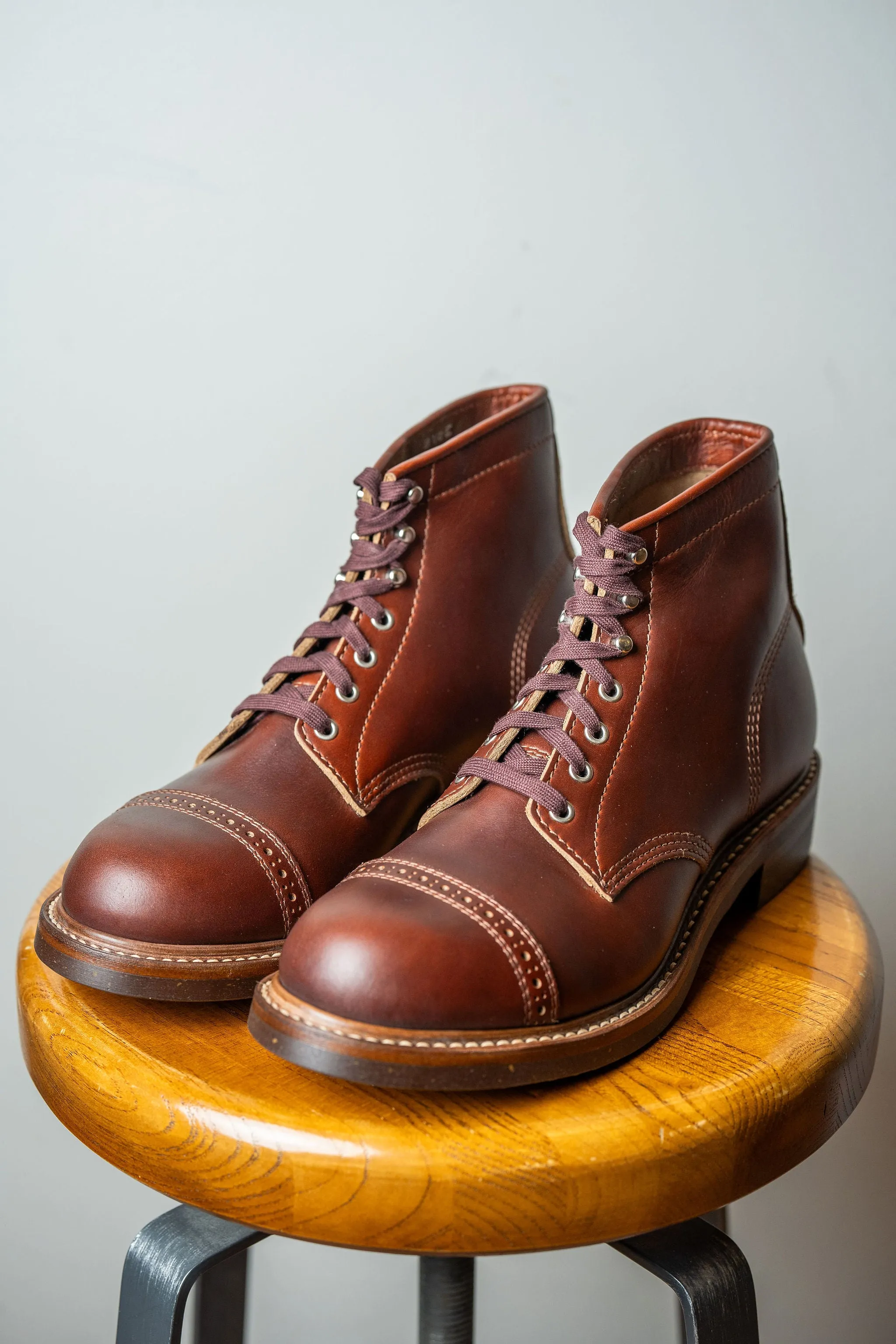 John Lofgren Combat Boot - Horween Leather CXL Timber sold by Franklin and Poe