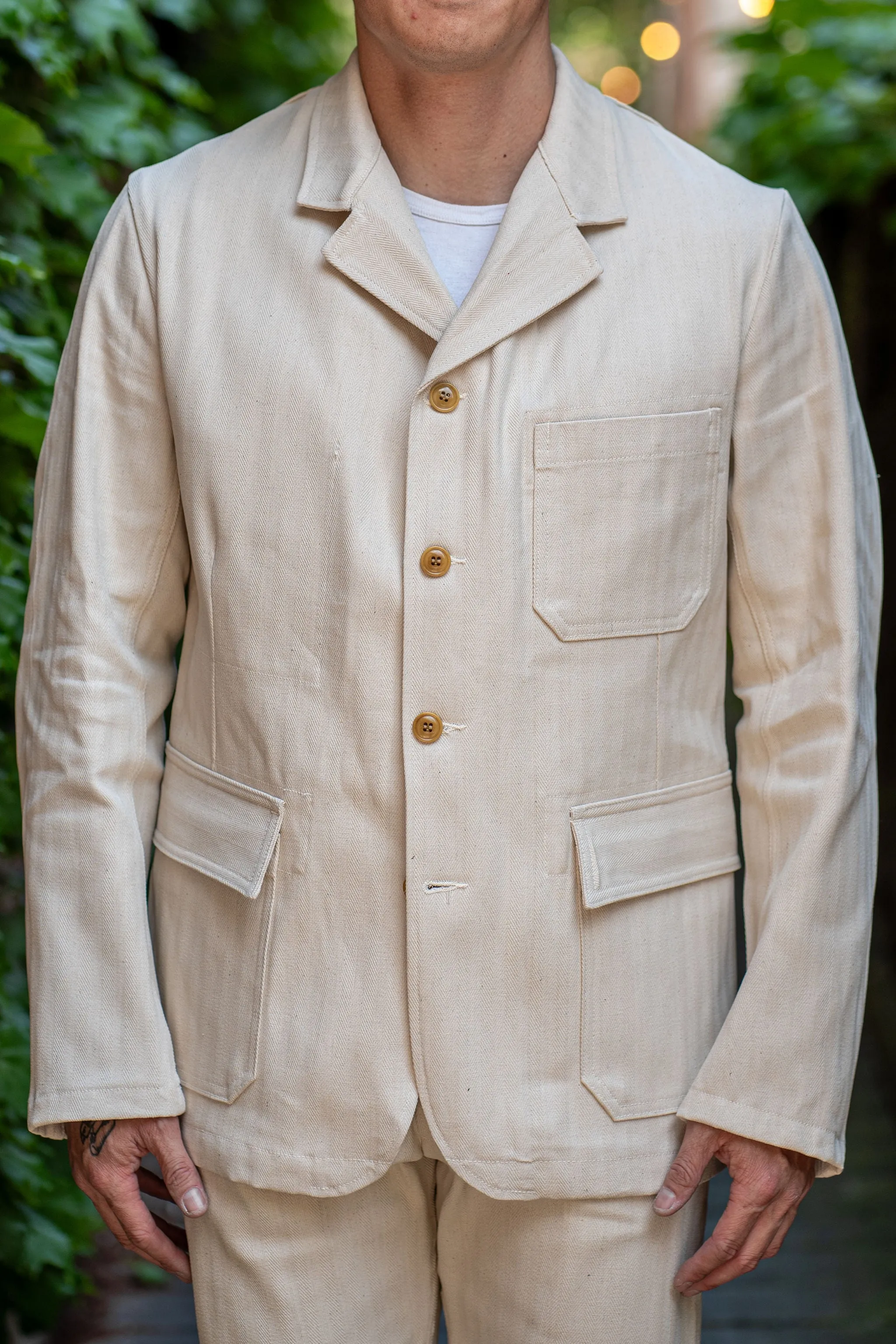 Mister Freedom Continental Sportcoat - Ivory HBT sold by Franklin and Poe