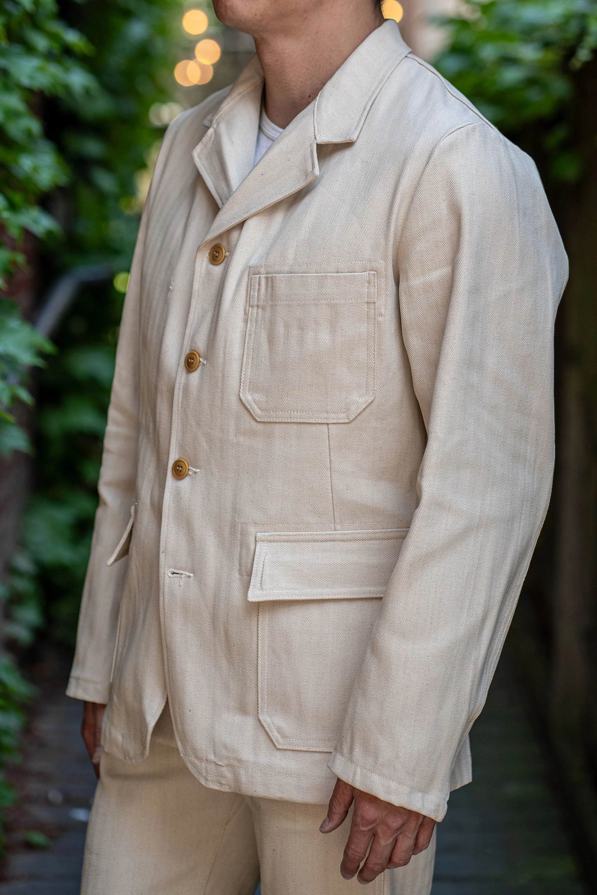 Mister Freedom Continental Sportcoat - Ivory HBT sold by Franklin and Poe product image thumbnail 2