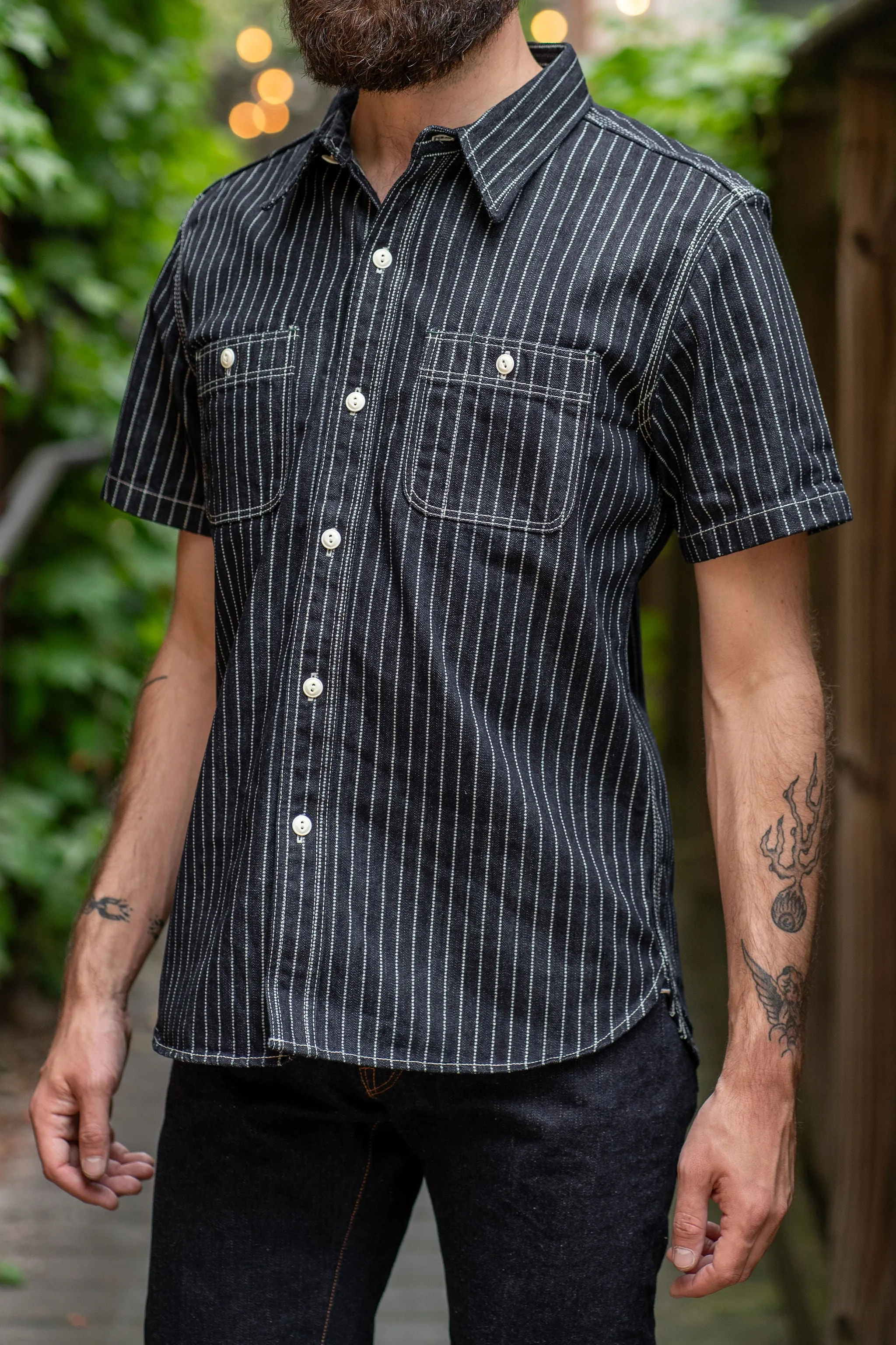 The Flat Head FN-SDK-702S - 10oz Wabash Denim Work Shirt S/S sold by Franklin and Poe product image thumbnail 2