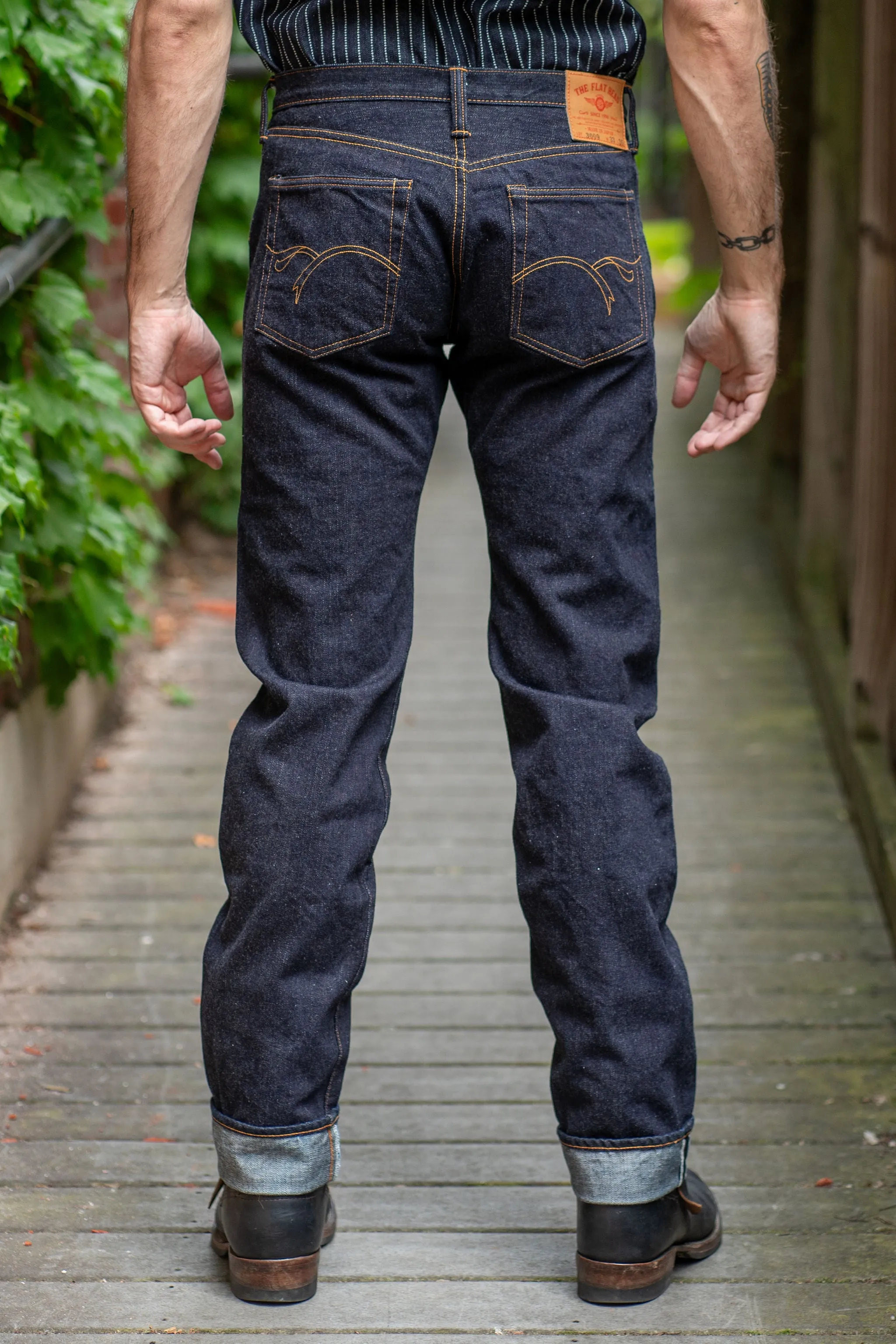 The Flat Head FN-3009 Slim Straight - 14.5oz Selvedge Denim (One Washed) sold by Franklin and Poe product image thumbnail 3