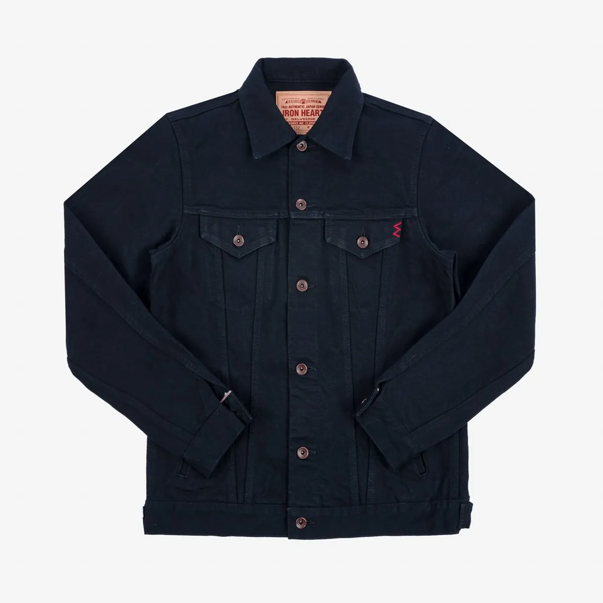 Iron Heart IHJ-132-BLK 14oz Selvedge Denim Modified Type III Jacket - Superblack sold by Franklin and Poe product image thumbnail 4