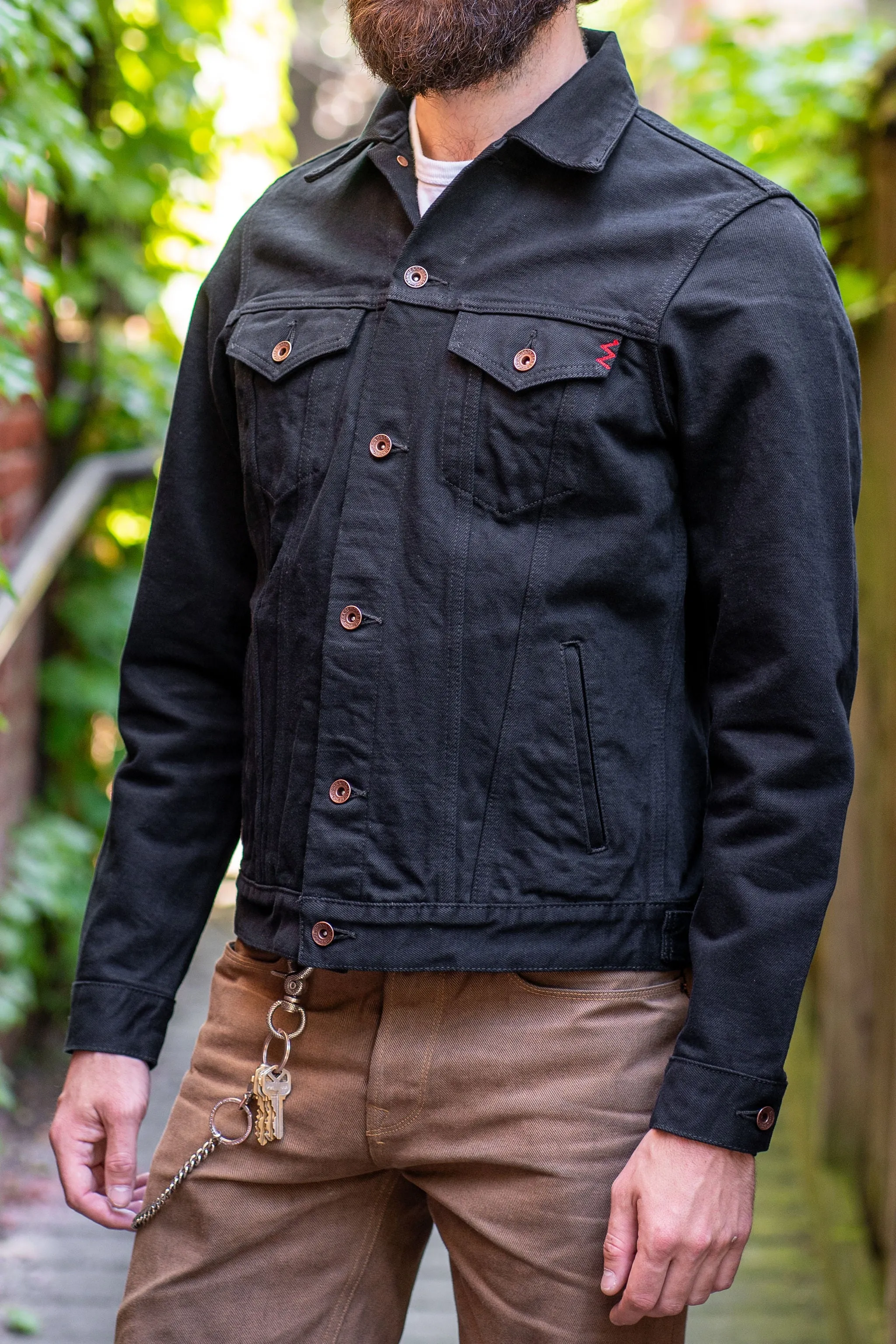 Iron Heart IHJ-132-BLK 14oz Selvedge Denim Modified Type III Jacket - Superblack sold by Franklin and Poe product image thumbnail 2
