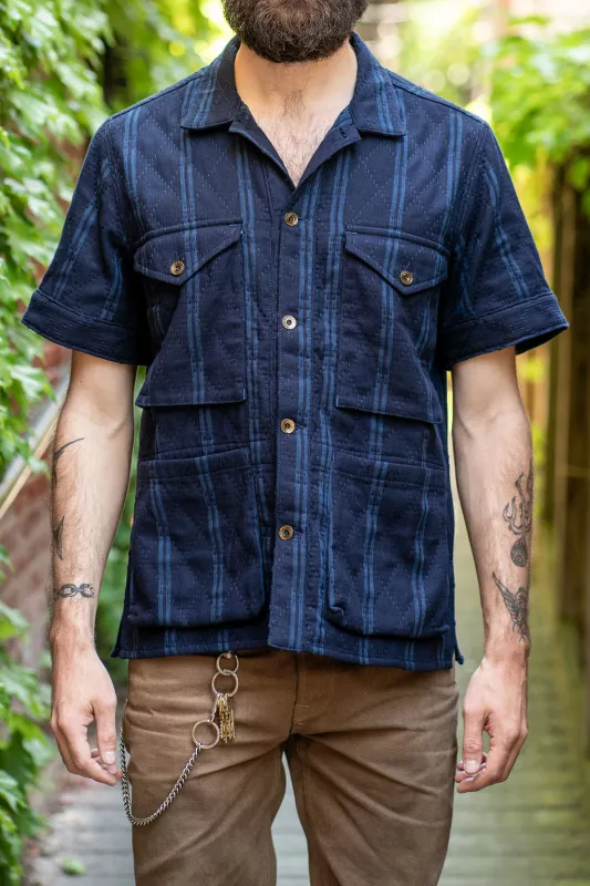 Indigofera Rivera - Indigo Sashiko Stripe sold by Franklin and Poe