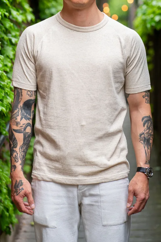 Heimat Textil Cotton/Hemp Raglan T-Shirt - Seashell sold by Franklin and Poe