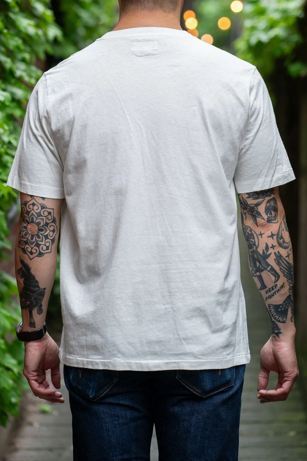 Merz b. Schwanen HPT01 Relaxed Fit T-shirt 5.4OZ Cotton-Hemp - White sold by Franklin and Poe product image thumbnail 2