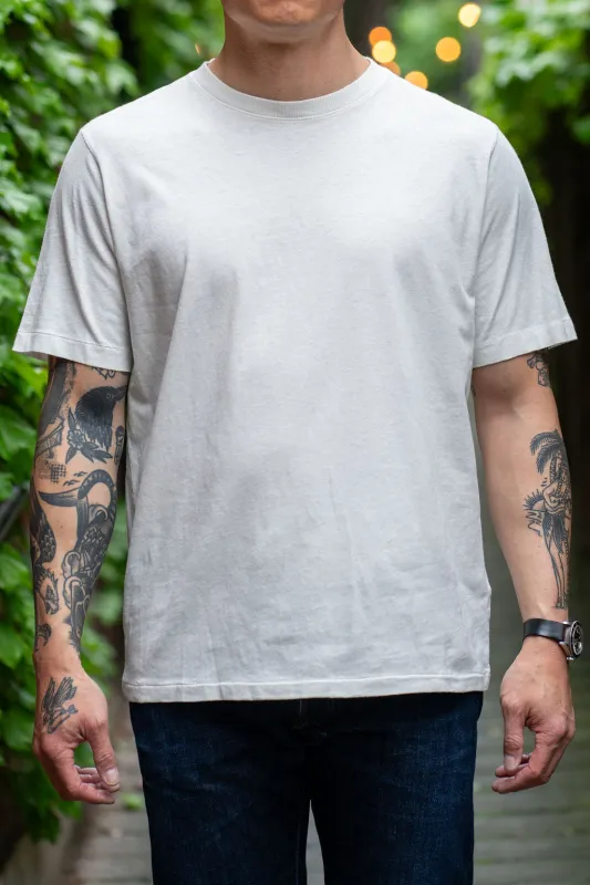 Merz b. Schwanen HPT01 Relaxed Fit T-shirt 5.4OZ Cotton-Hemp - White sold by Franklin and Poe