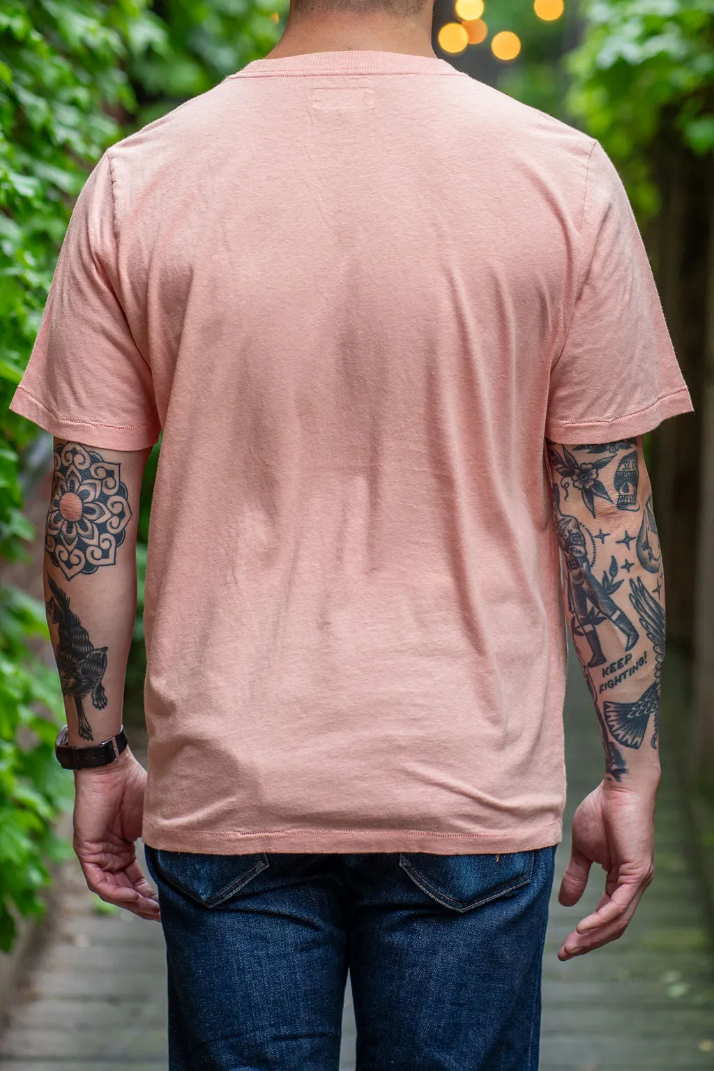 Merz b. Schwanen HPT01 Relaxed Fit T-shirt 5.4OZ Cotton-Hemp - Peach sold by Franklin and Poe product image thumbnail 2