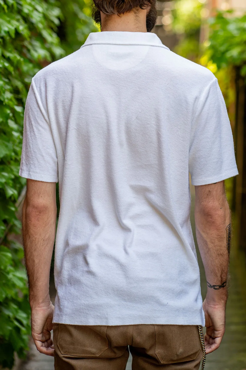 Merz b. Schwanen TPLP02 Good Basic Polo Shirt 4.6oz Terry - White sold by Franklin and Poe product image thumbnail 3