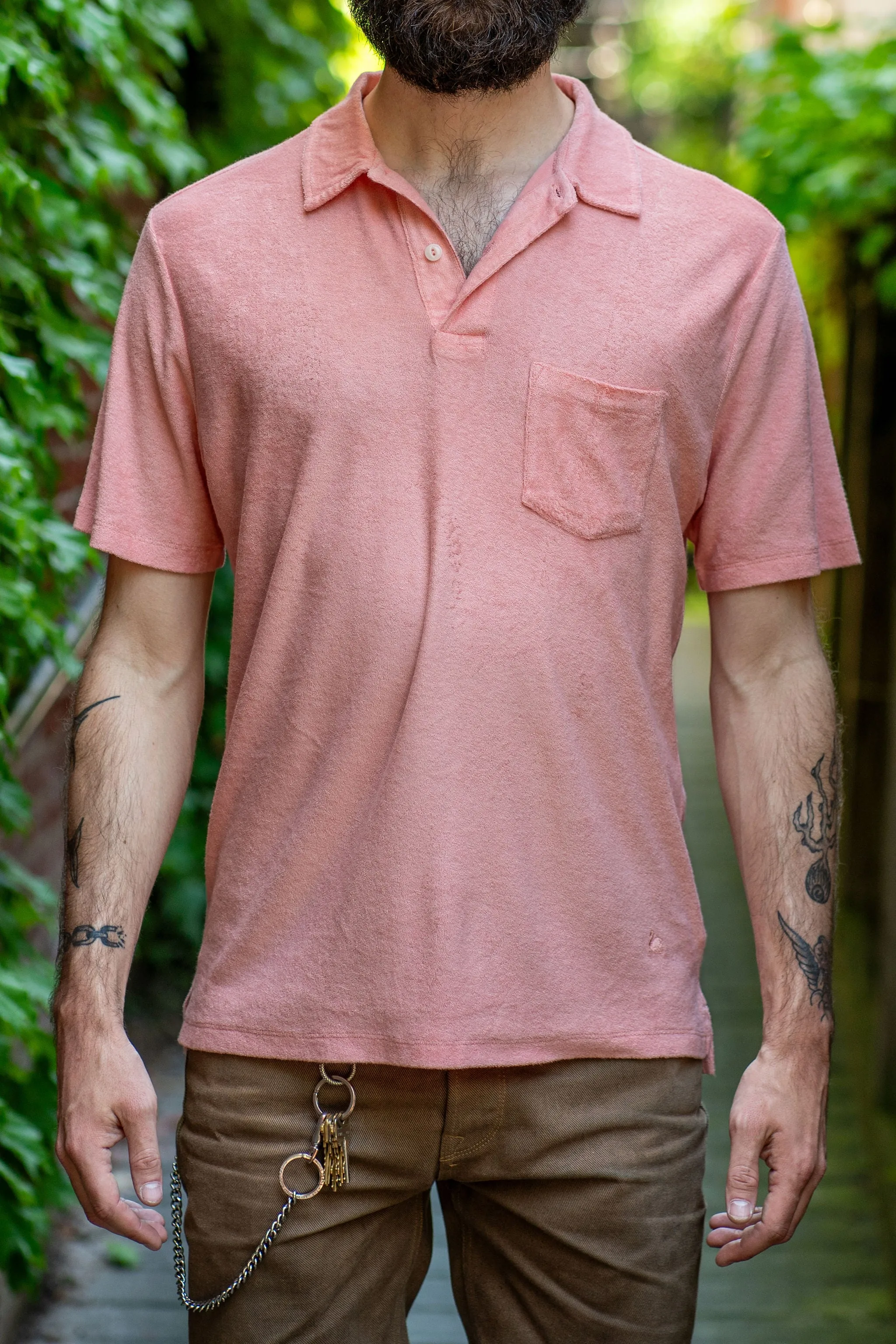 Merz b. Schwanen TPLP02 Good Basic Polo Shirt 4.6oz Terry - Peach sold by Franklin and Poe