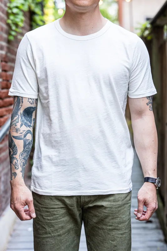 Merz b. Schwanen SCT04 Good Basics 5.8oz Relaxed Fit Pima Slub T-Shirt - White made by Merz B. Schwanen