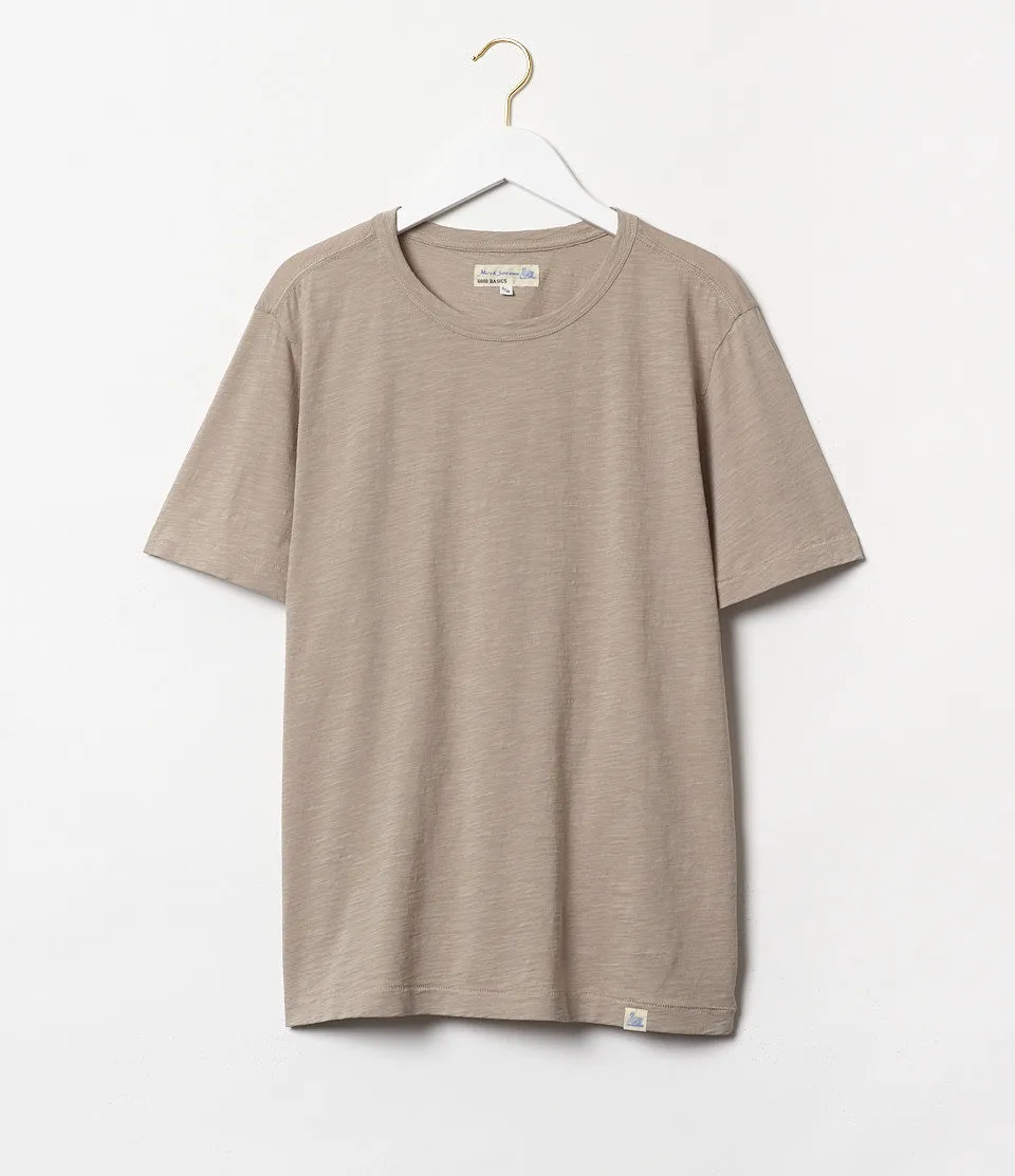 Merz b. Schwanen SCT04 Good Basics 5.8oz Relaxed Fit Pima Slub T-Shirt - Greige sold by Franklin and Poe product image thumbnail 3